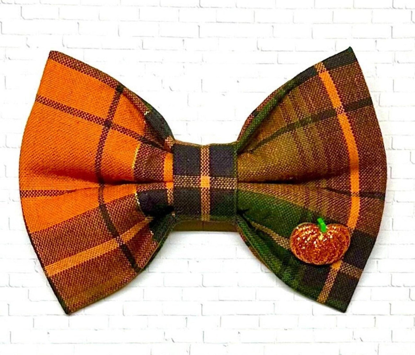 Fall Plaid Dog Bow Tie