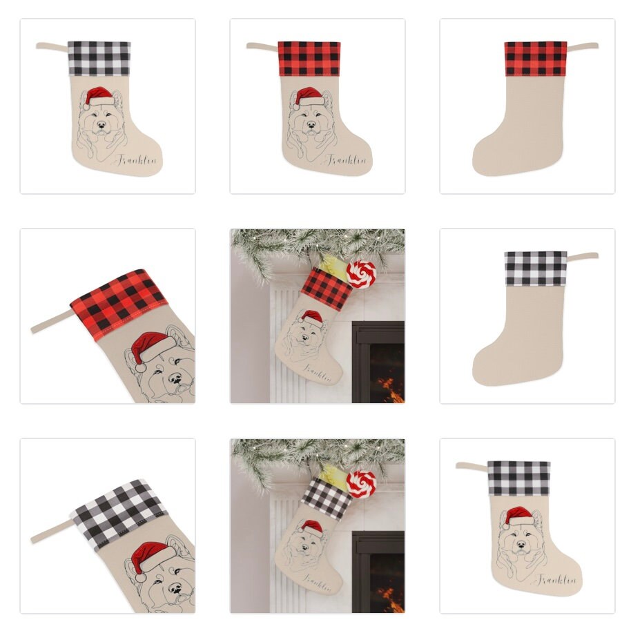Personalized Akita Dog Christmas Stocking