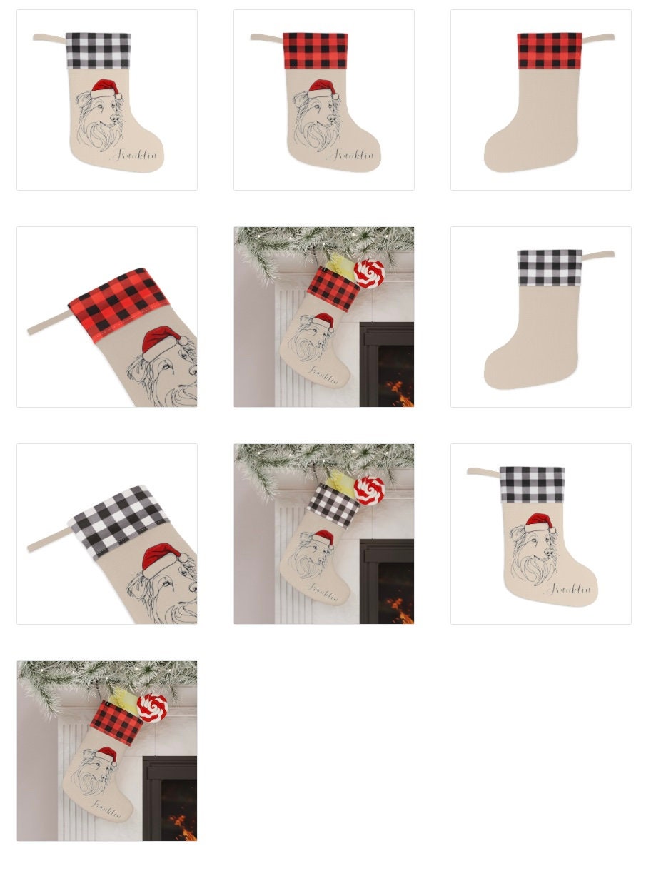 Personalized Border Collie Dog Christmas Stocking