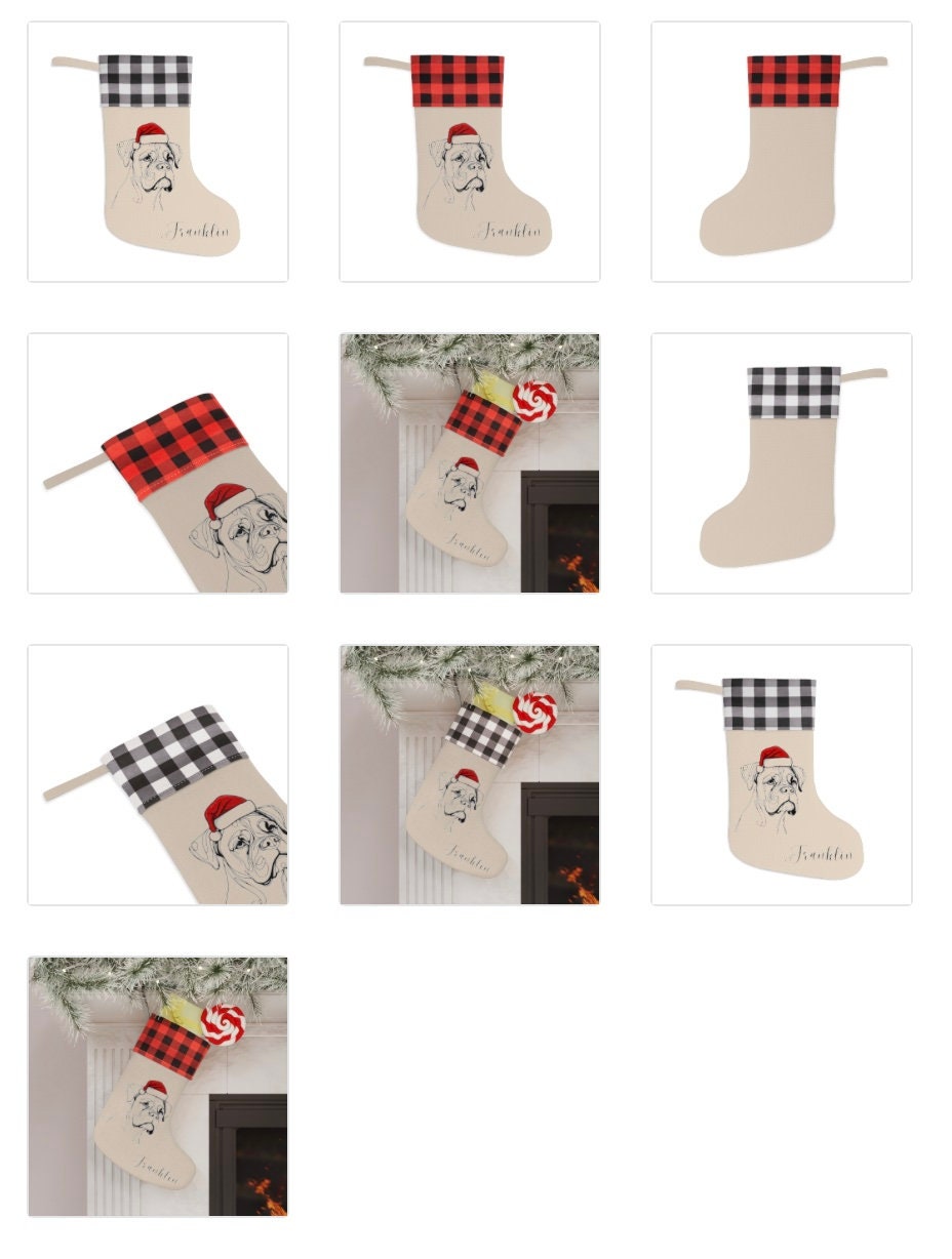 Personalized Boxer Dog Christmas Stocking