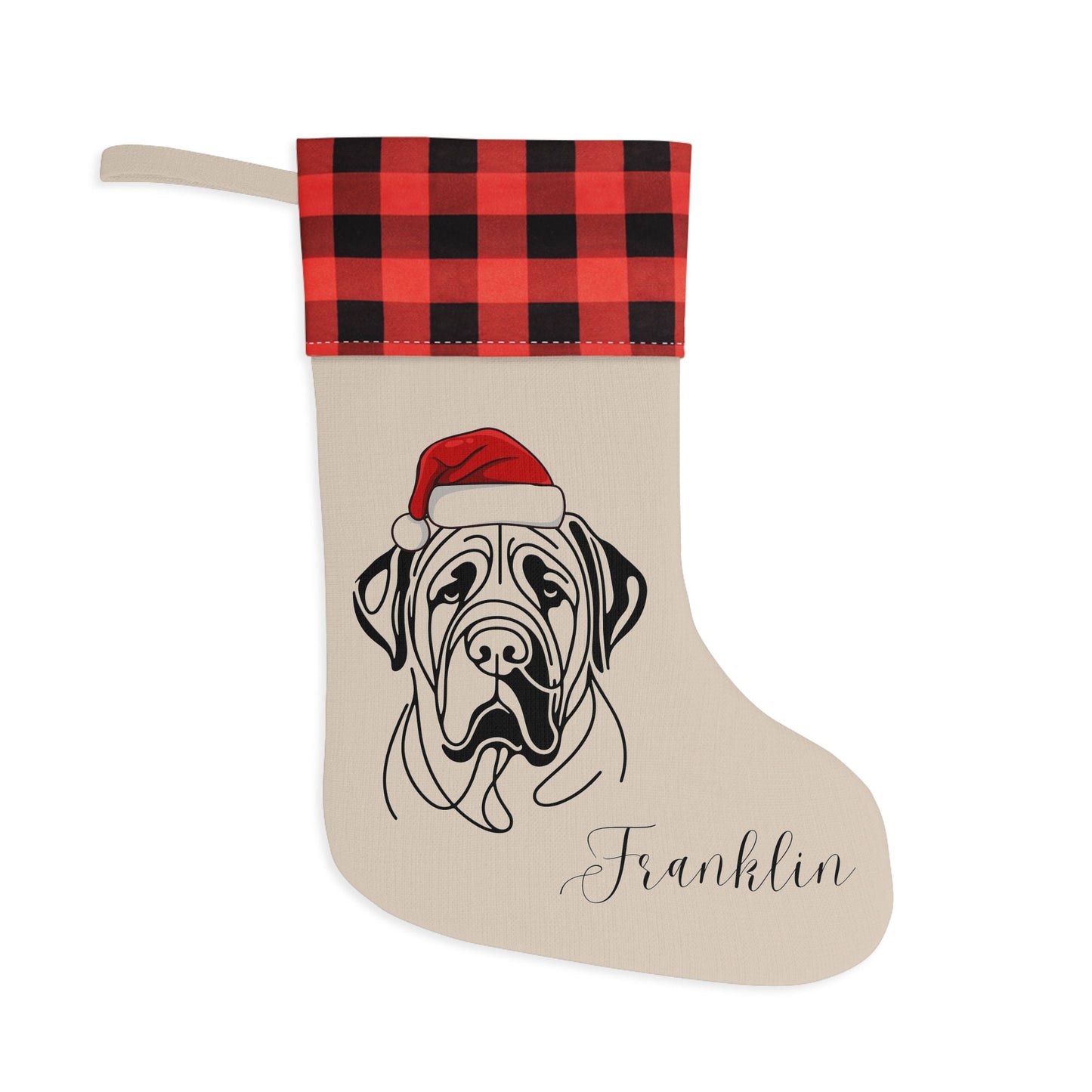 Personalized Bullmastiff Dog Christmas Stocking
