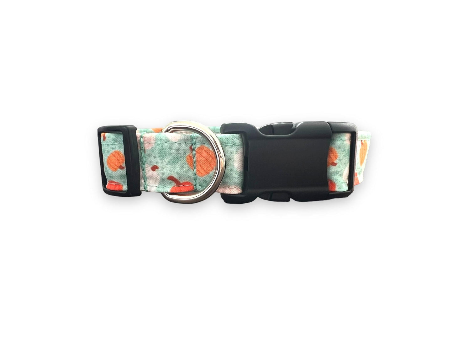 Aqua Pumpkin Dog Collar with Flower