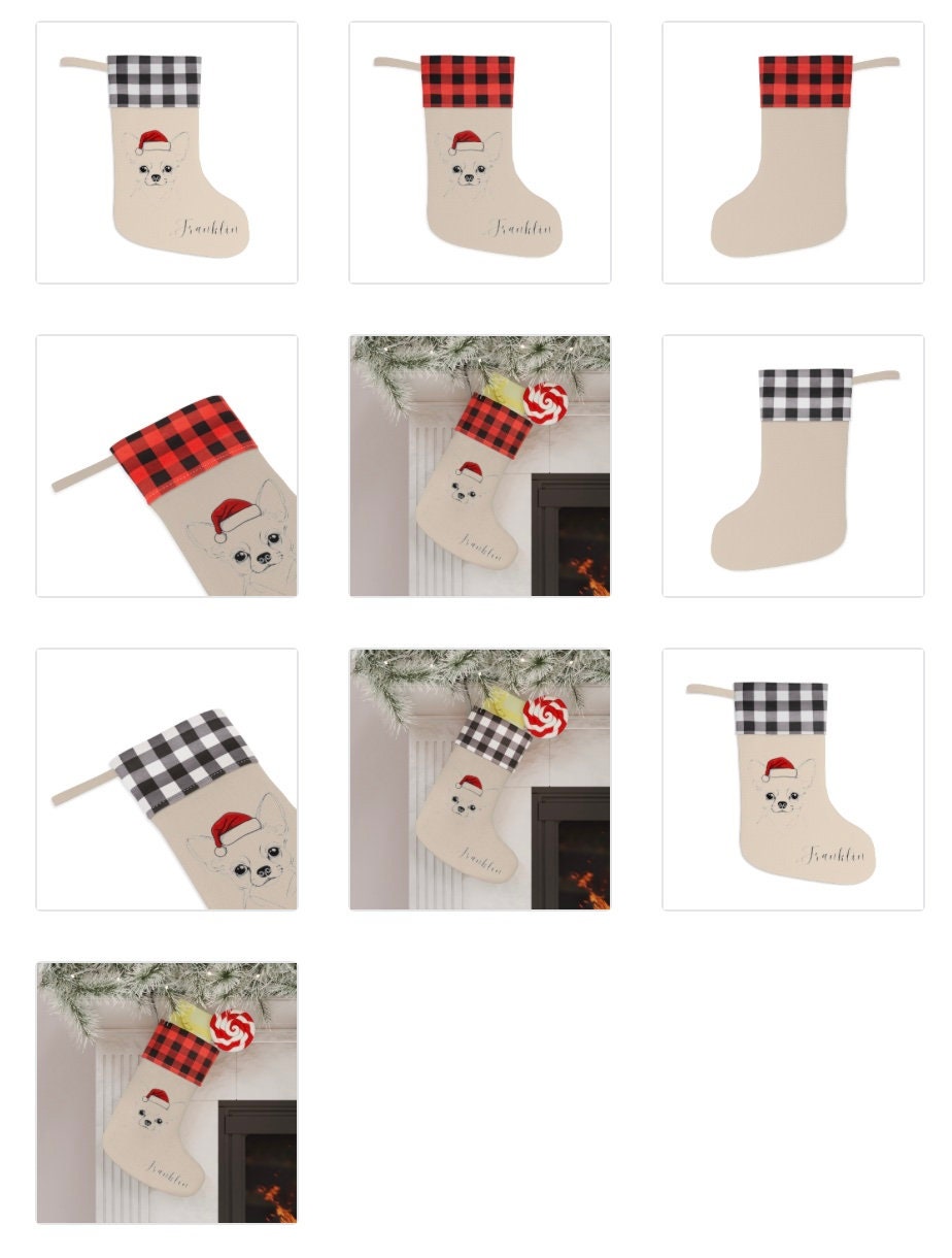 Personalized Chihuahua Dog Christmas Stocking