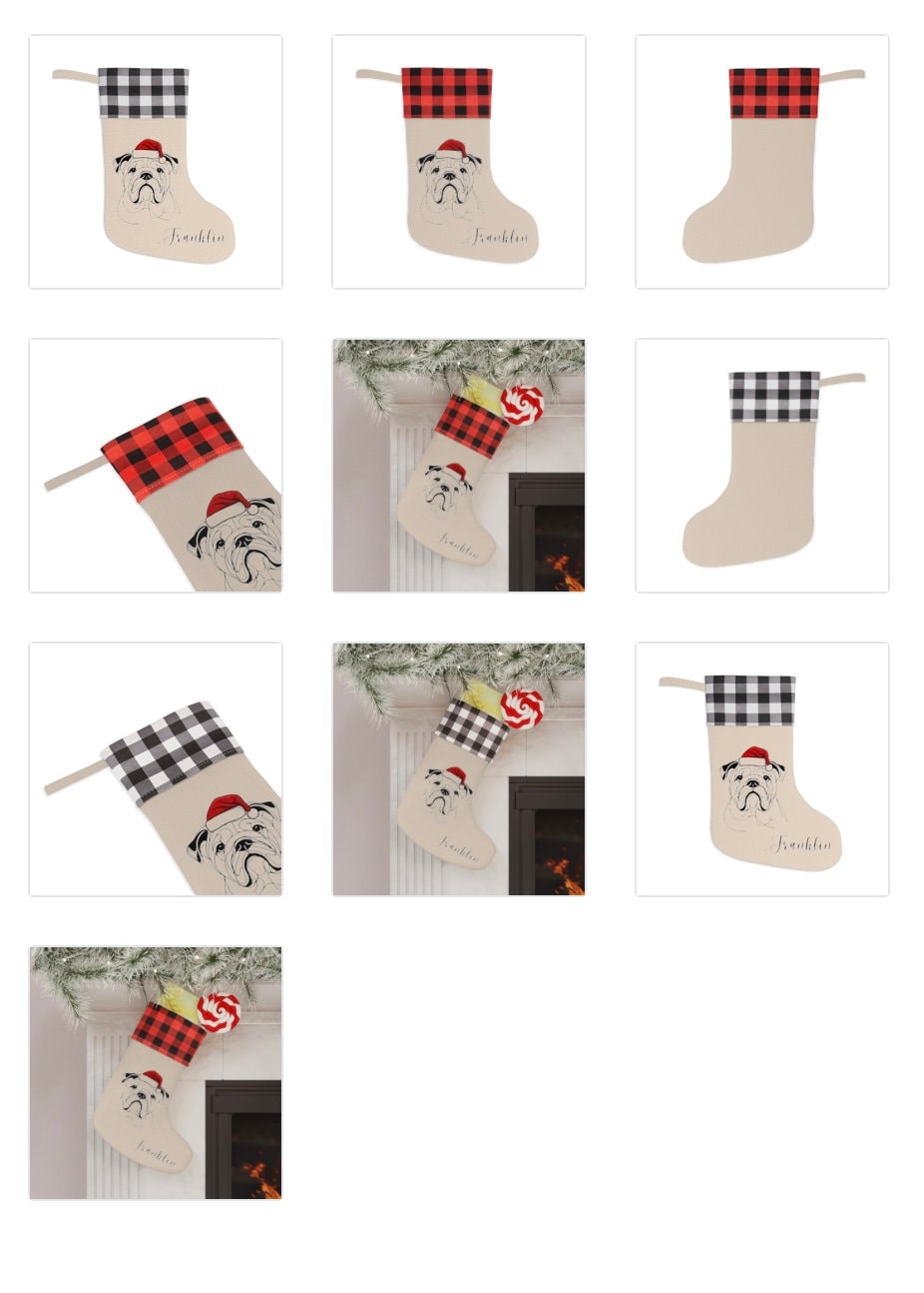 Personalized English Bulldog Christmas Stocking