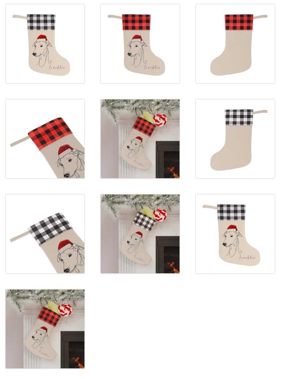 Personalized Greyhound Dog Christmas Stocking