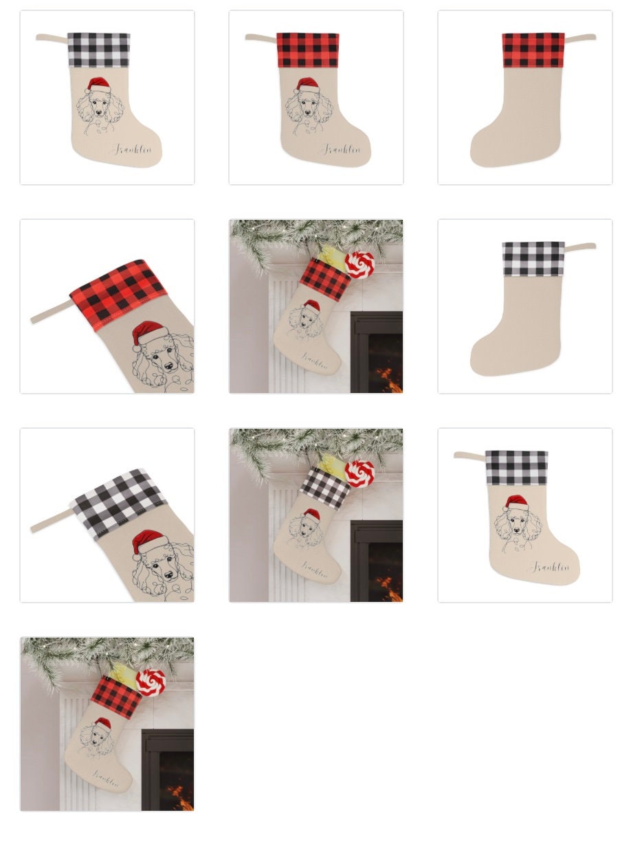 Personalized Poodle Dog Christmas Stocking