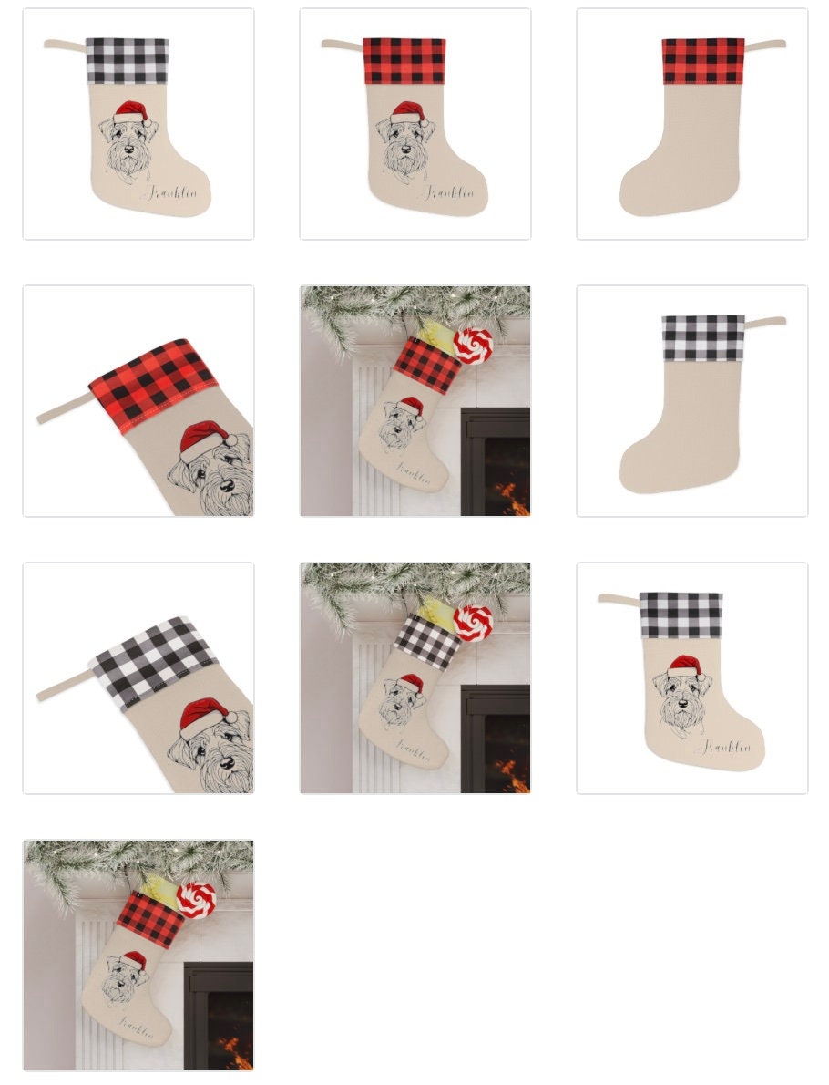Personalized Schnauzer Dog Christmas Stocking