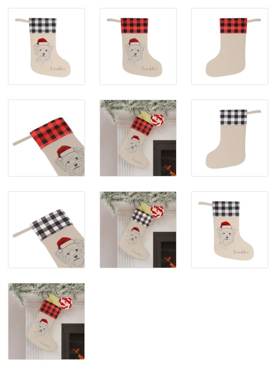 Personalized Yorkie Dog Christmas Stocking