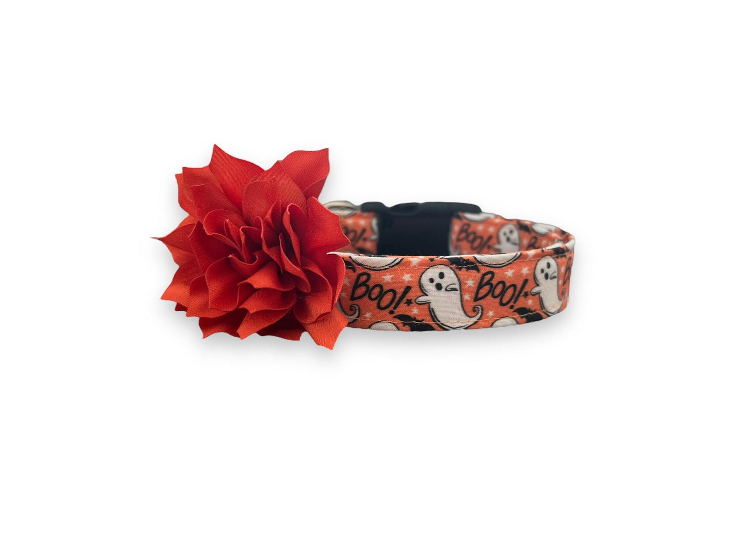 Halloween Dog Collar, Ghost Dog Collar with Flower, Bat Dog Collar, Collar for Halloween, Halloween Collar