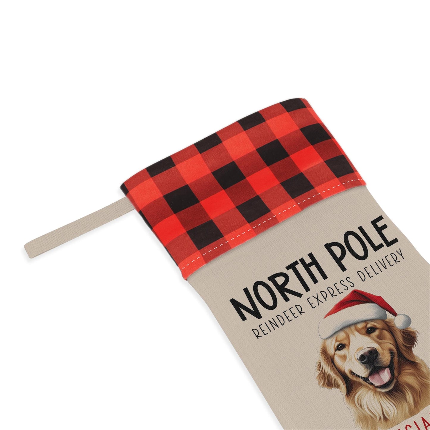 Personalized Golden Retriever Dog Christmas Stocking