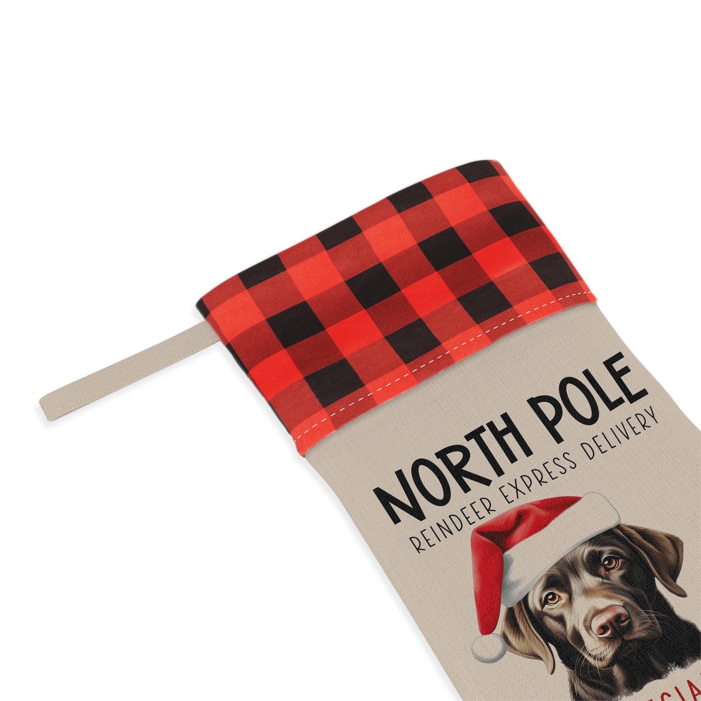 Personalized Chocolate Lab Dog Christmas Stocking