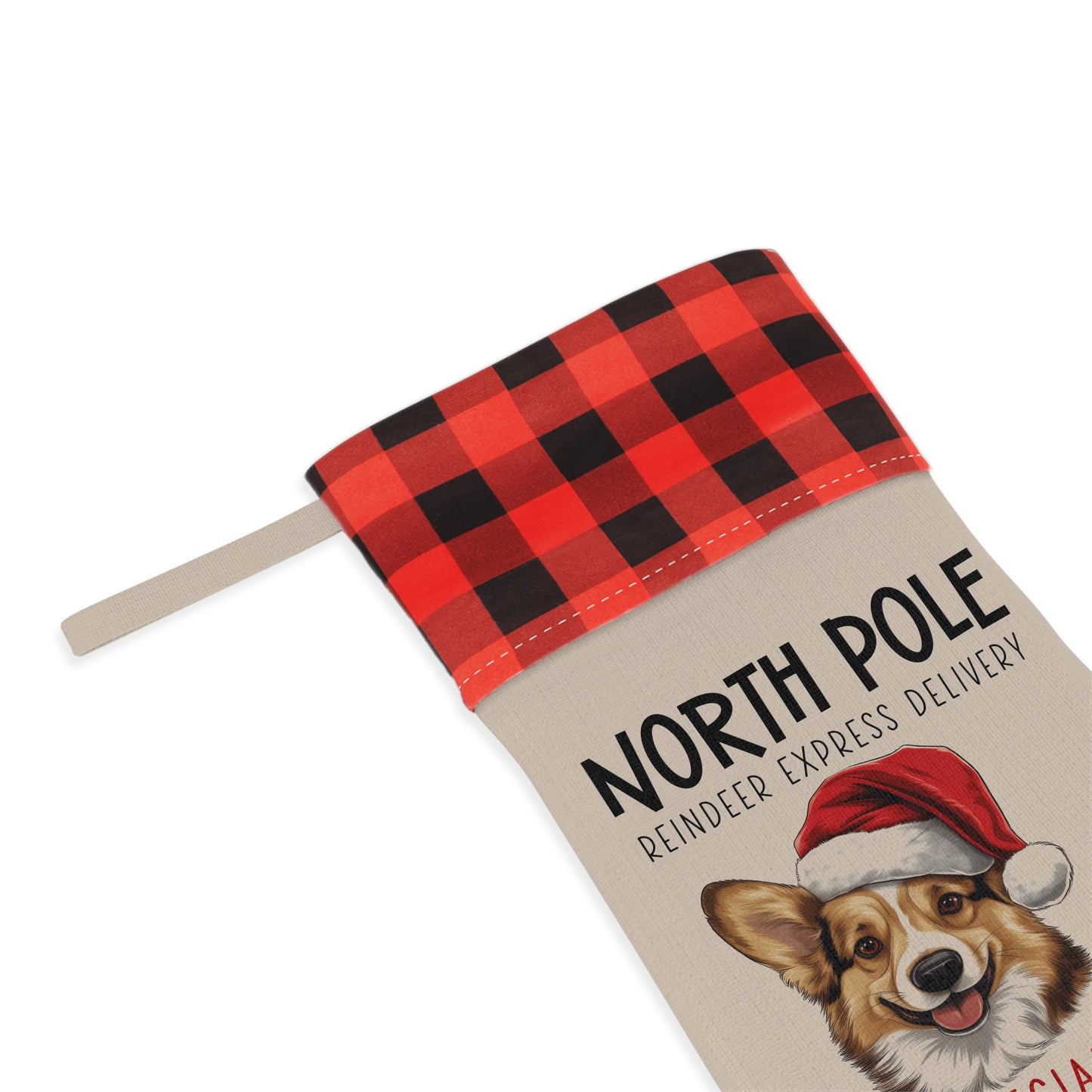 Personalized Corgi Dog Christmas Stocking