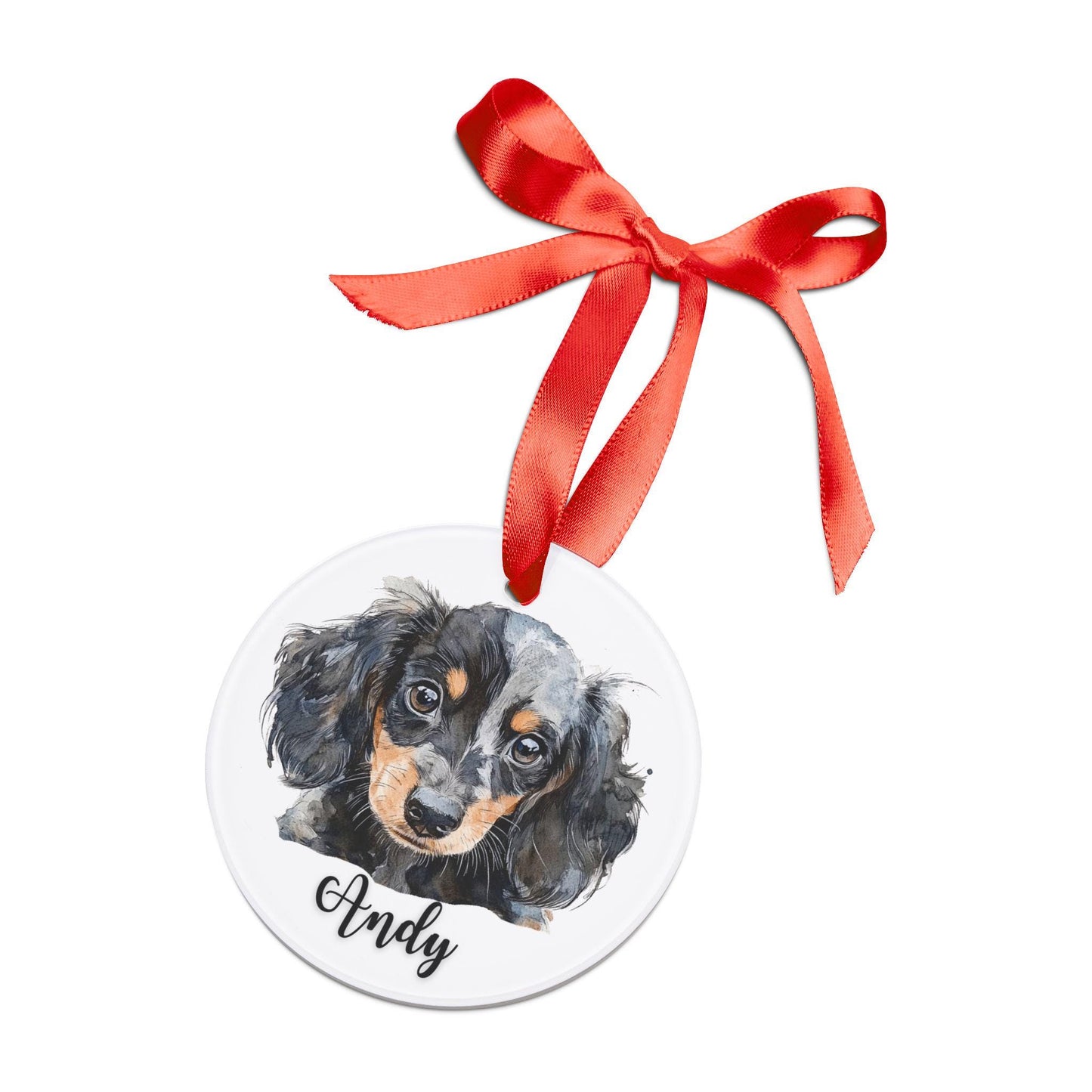 Personalized Dachshund Puppy Christmas Ornament