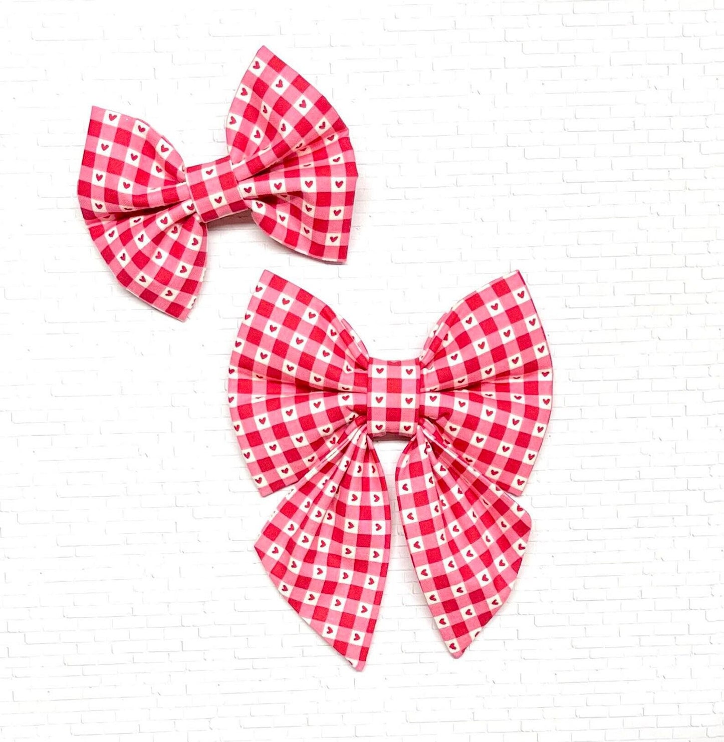 Valentine's Day Plaid Heart Bow Tie & Sailor Bow