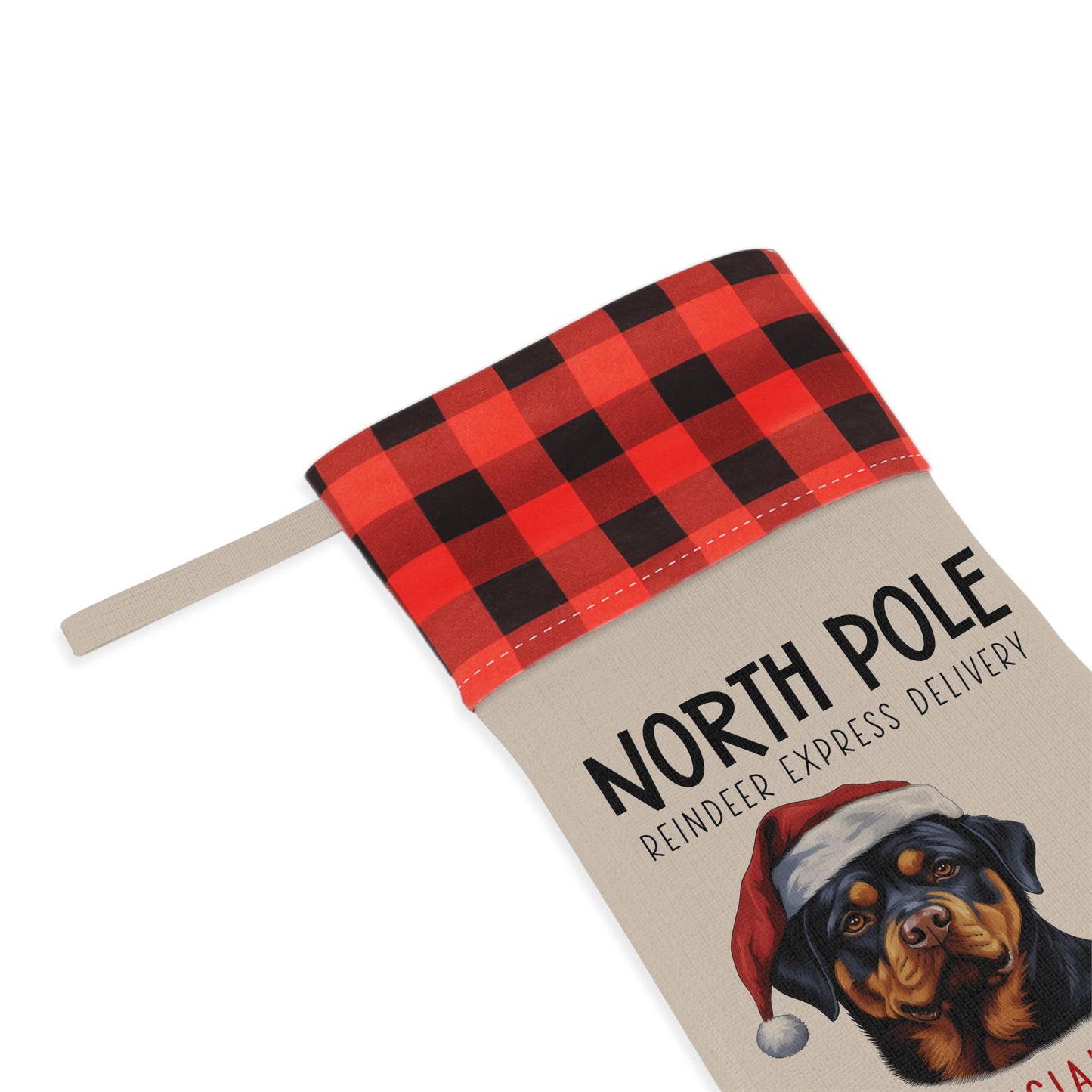 Personalized Rottweiler Dog Christmas Stocking