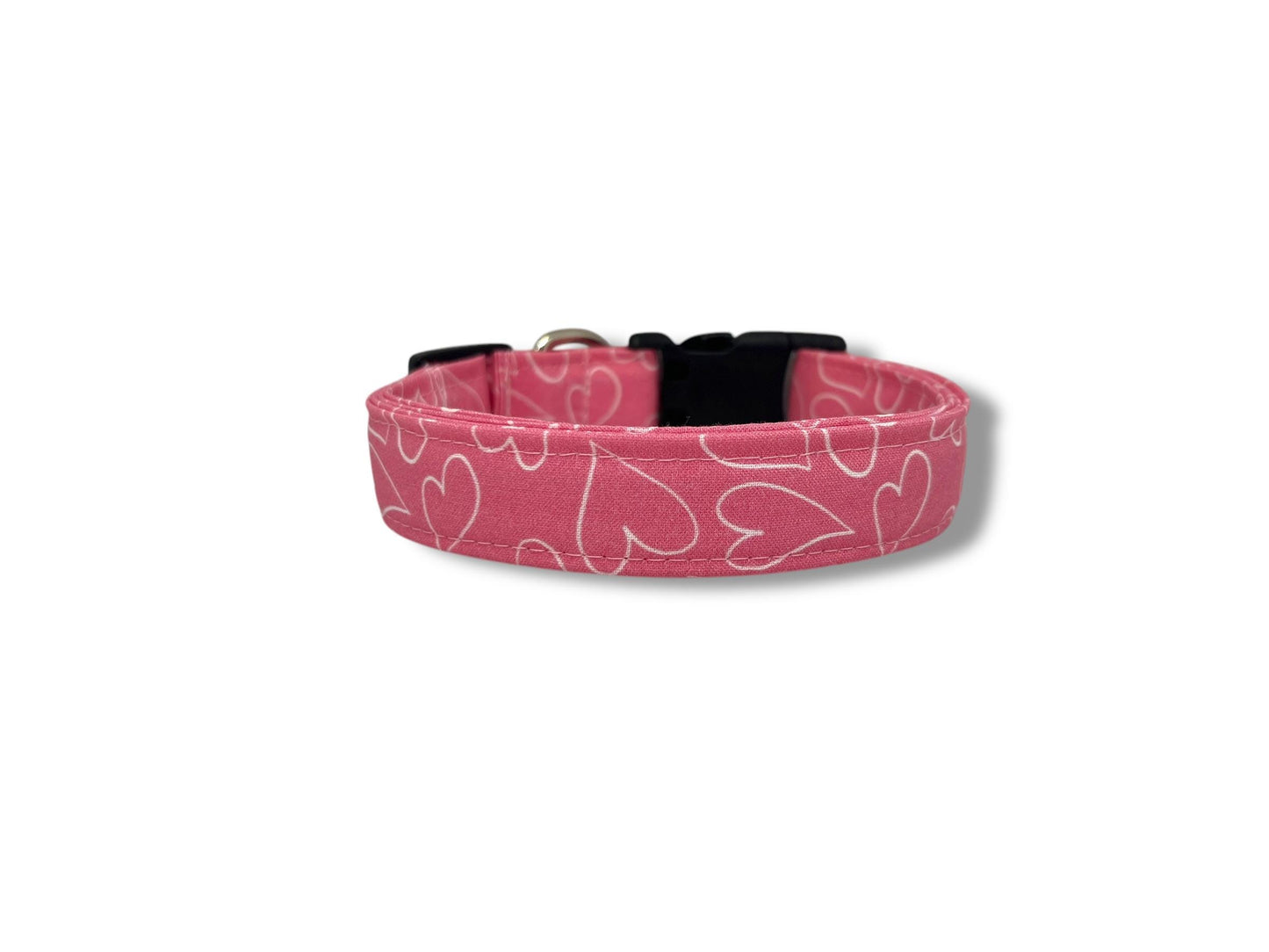 Valentine's Day Heart Outline Dog Collar with Flower
