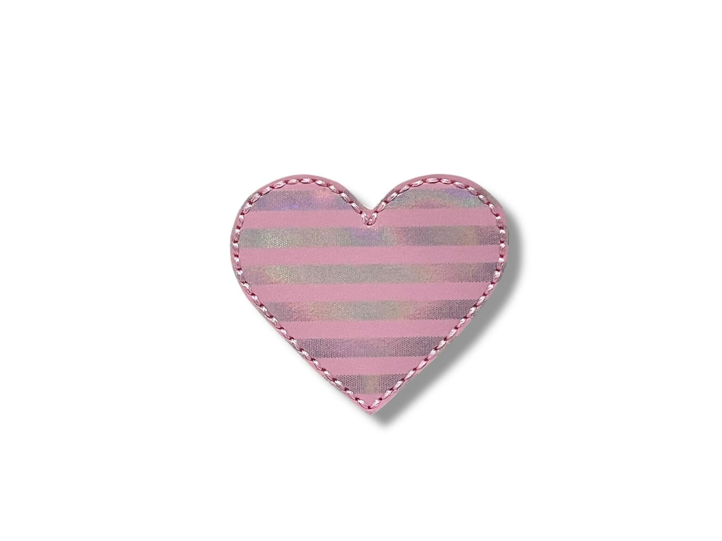 Light pink stripe heart dog collar embellishment