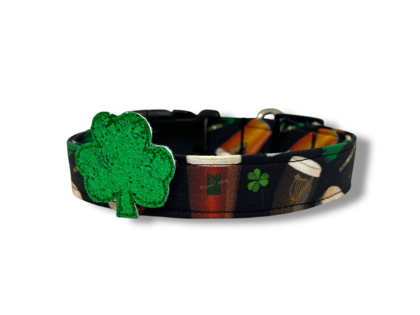 St. Patrick's Day Irish Beer Dog Collar with Embellishment