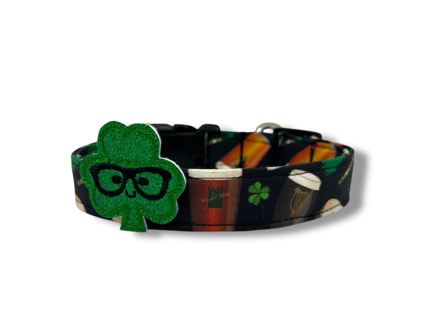 St. Patrick's Day Irish Beer Dog Collar with Embellishment