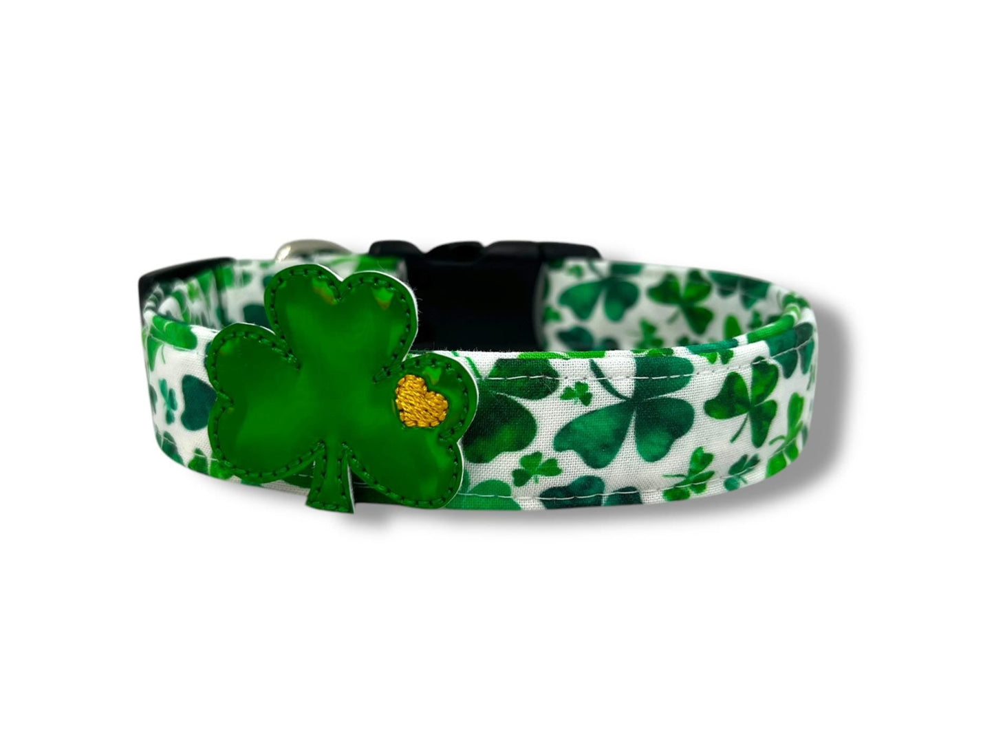 St. Patrick's Day Shamrock Dog Collar with Embellishment