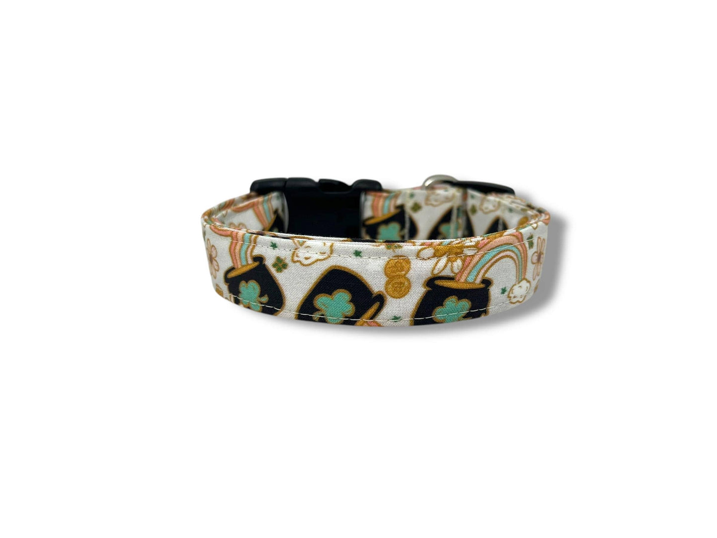 St. Patrick's Day Pot of Gold Dog Collar with Flower