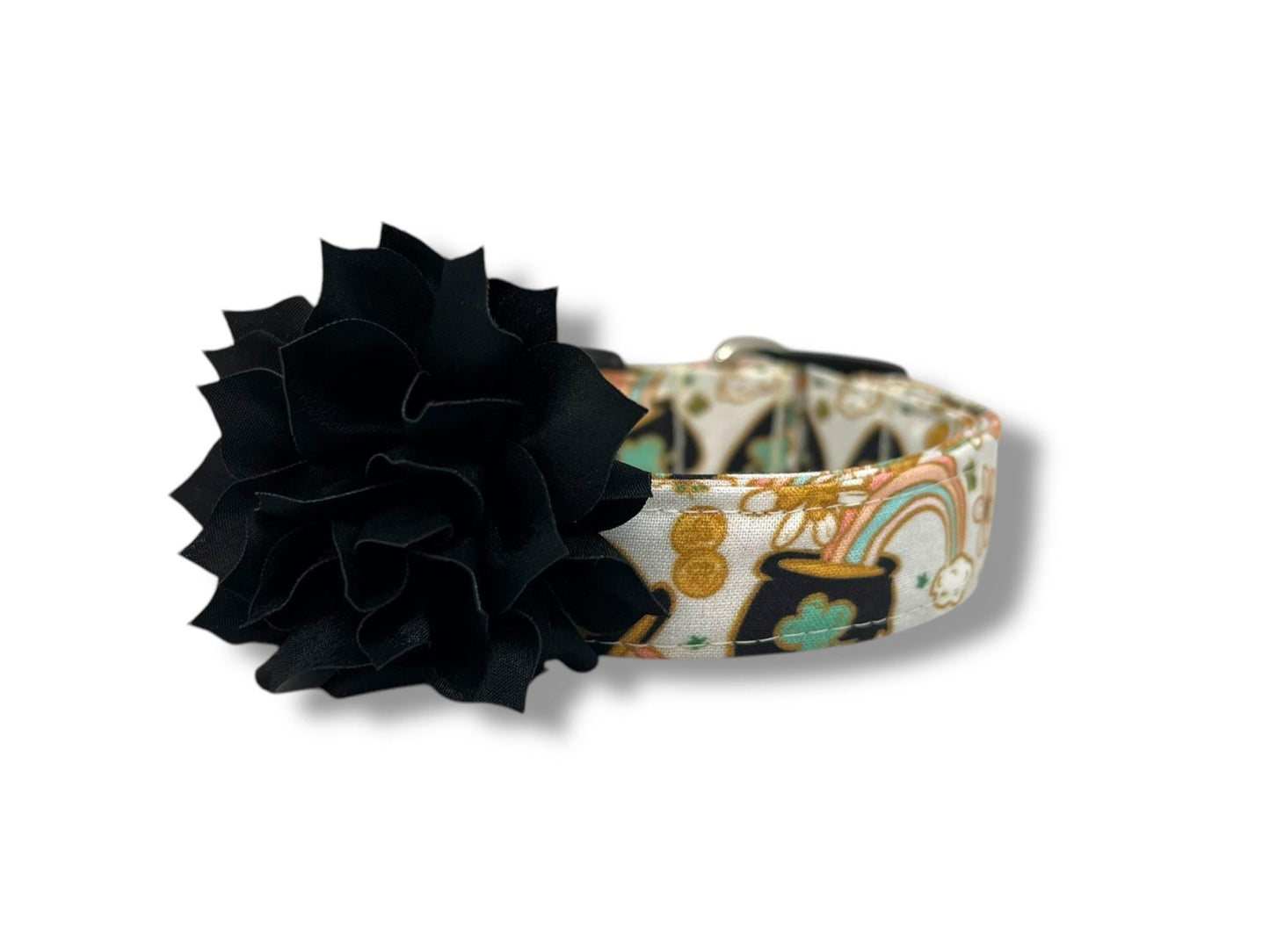St. Patrick's Day Pot of Gold Dog Collar with Flower