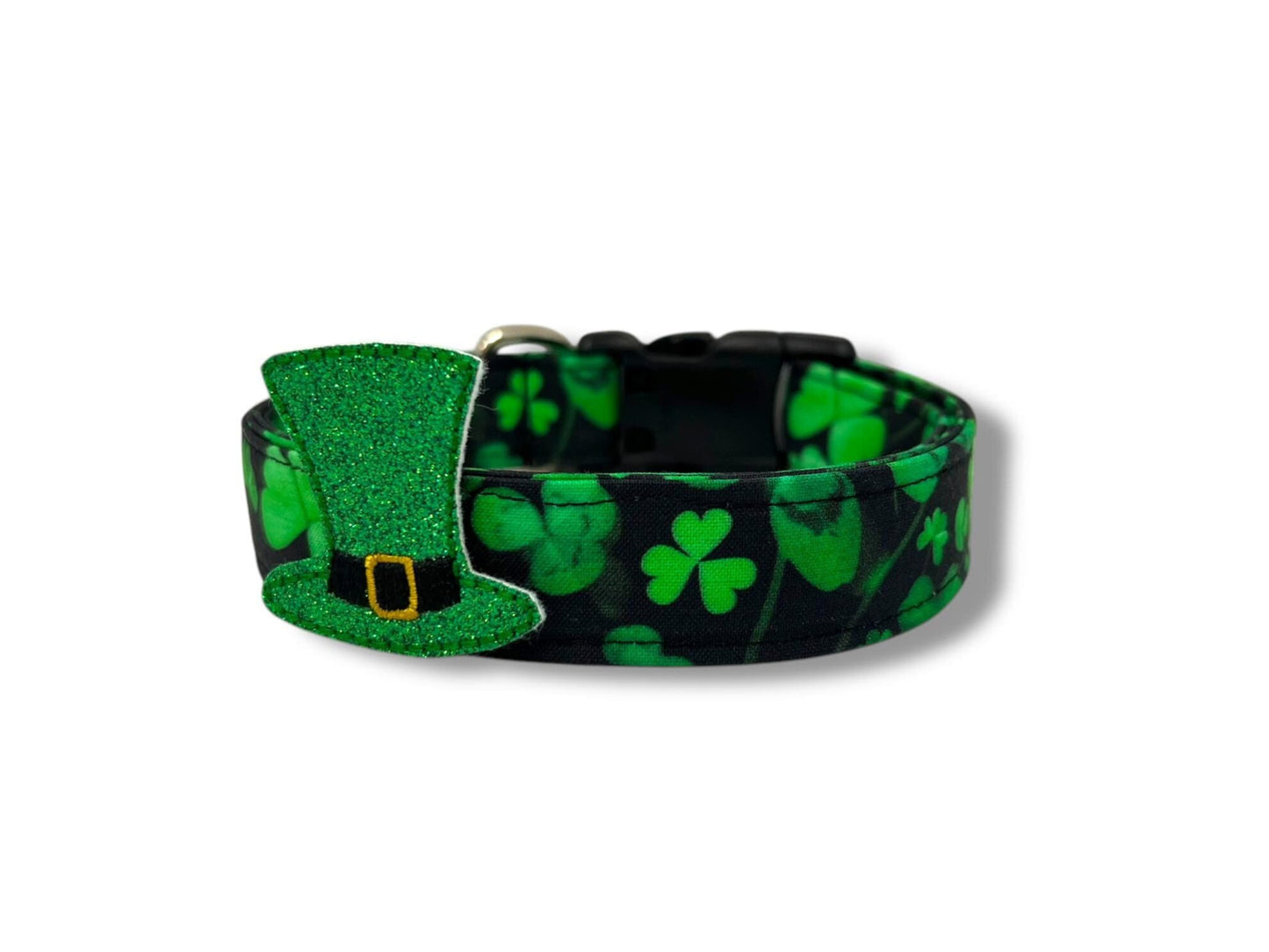 St. Patrick's Day Shamrock Dog Collar with Embellishment