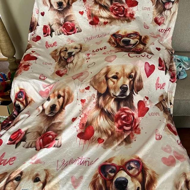 Golden Retriever Velveteen Blanket