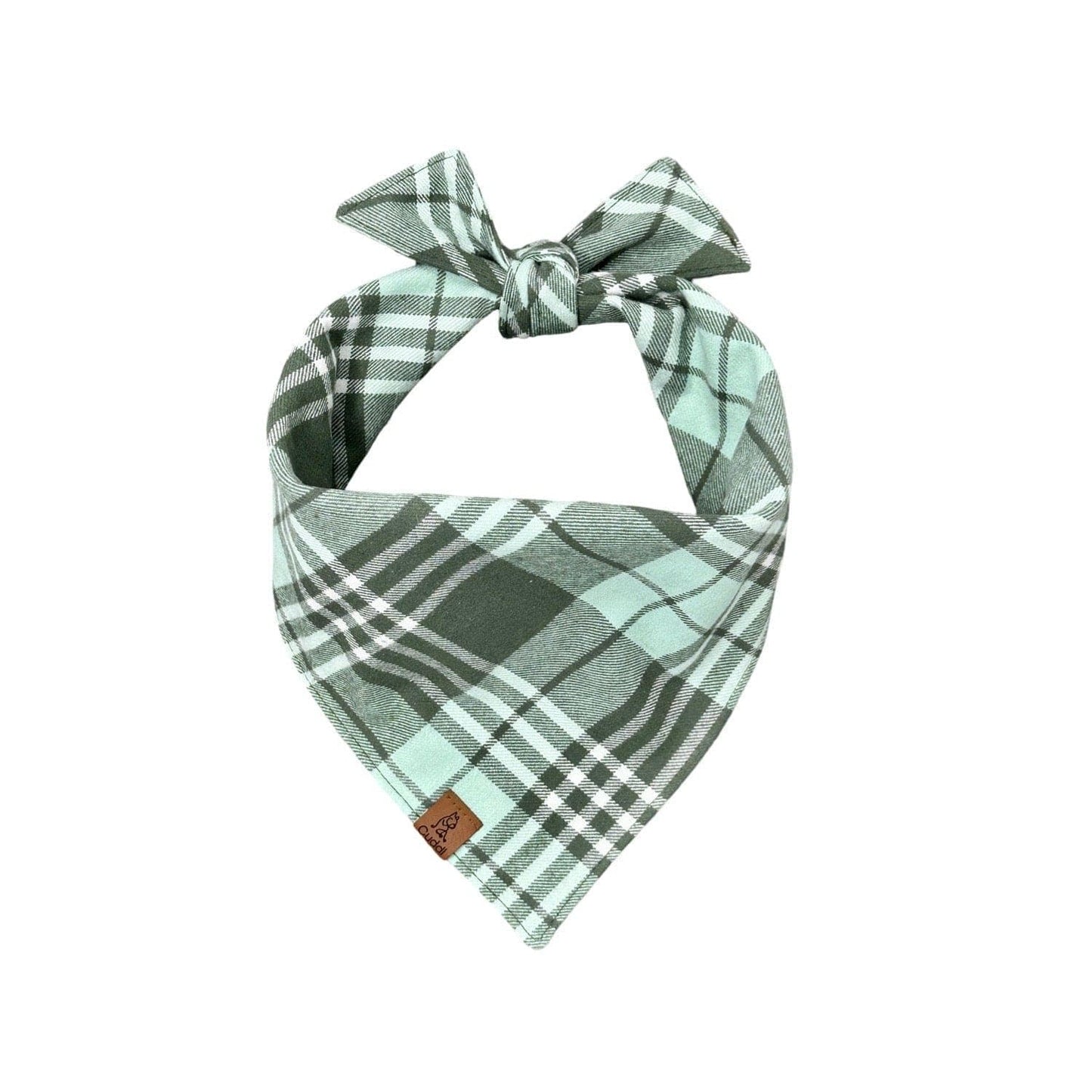 Sage Plaid Dog Bandana
