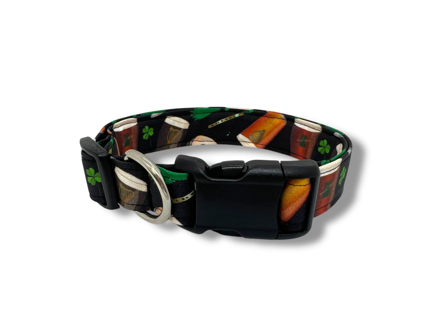 St. Patrick's Day Irish Beer Dog Collar with Flower