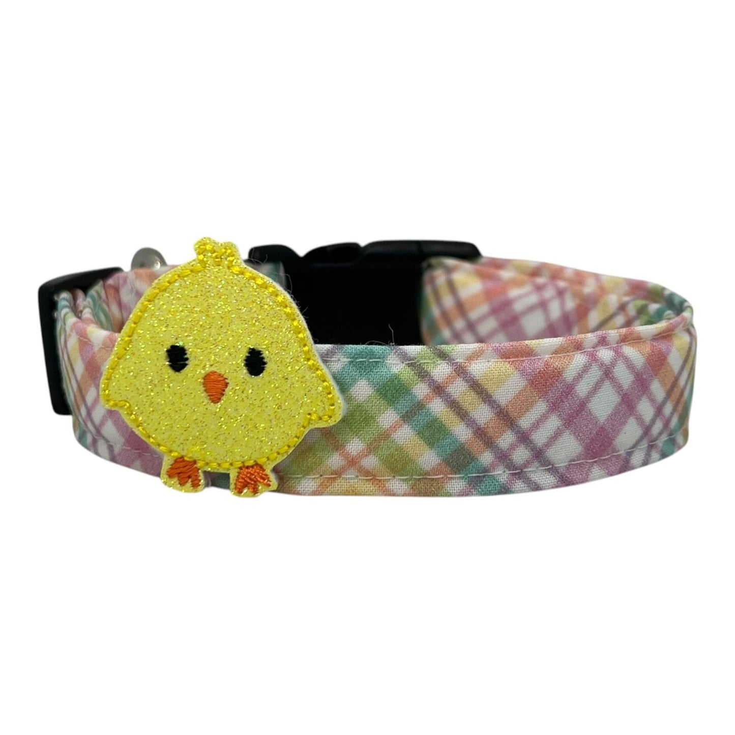 Easter Plaid Dog Collar with Embellishment