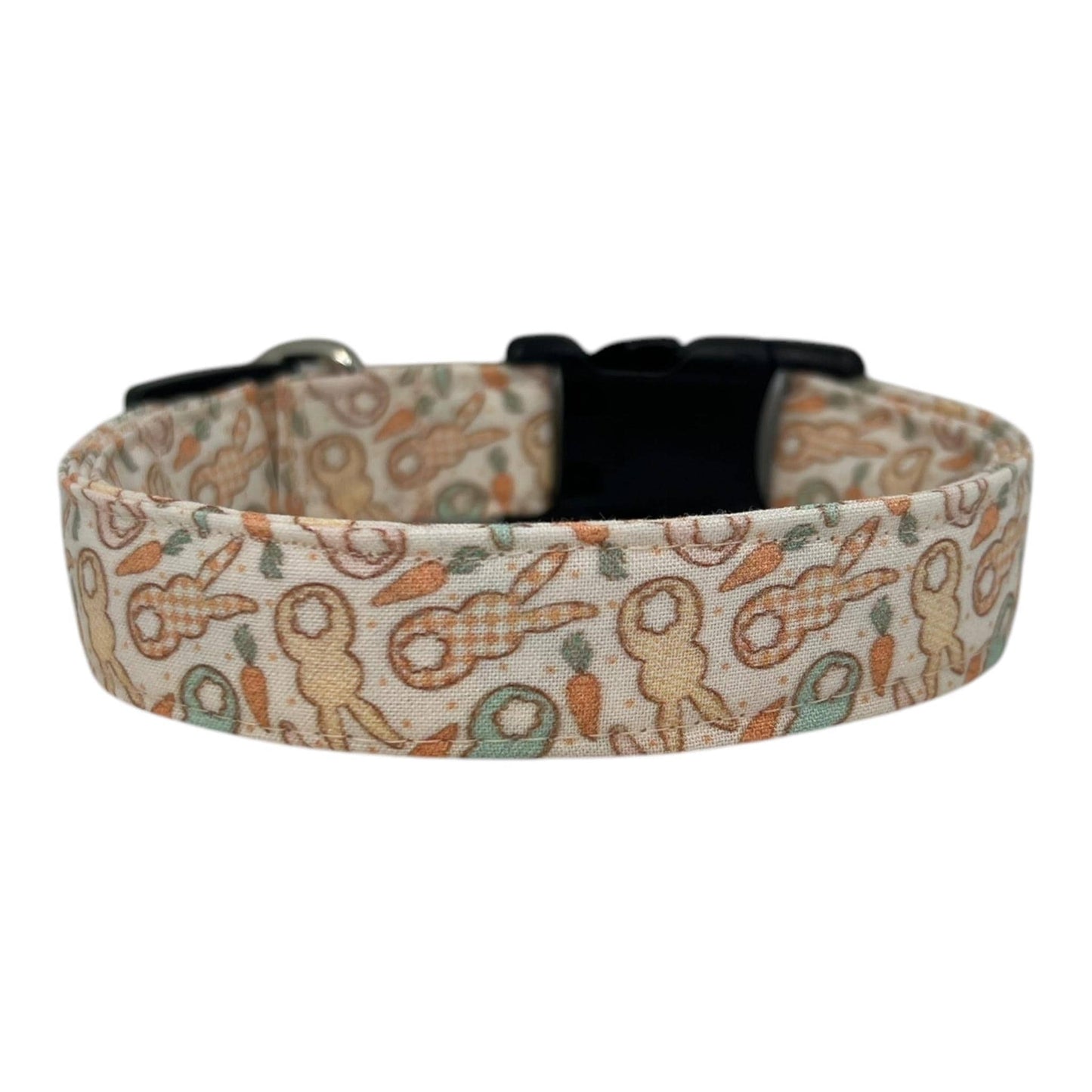 Plaid Easter Bunny and Carrot Dog Collar with Embellishment