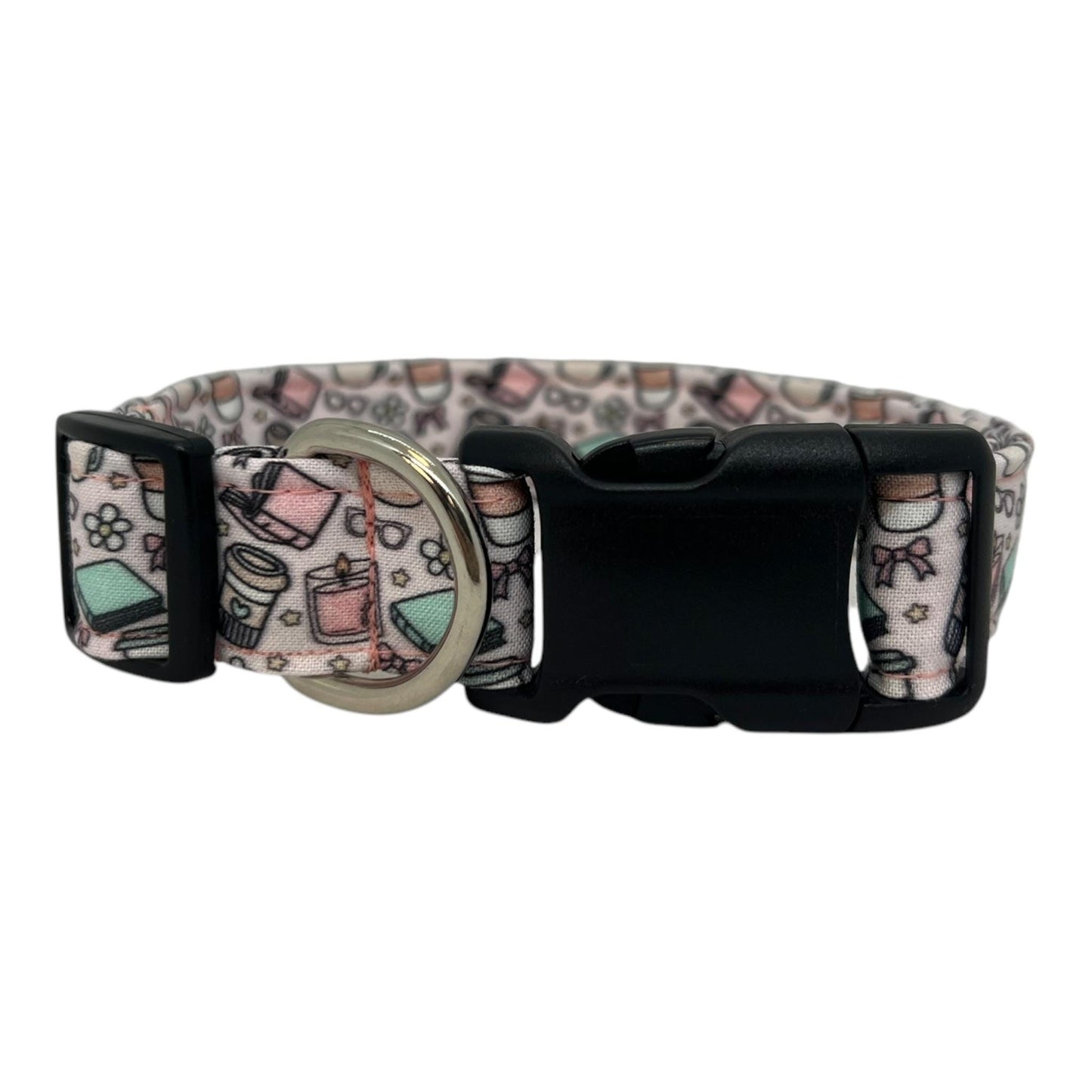 Coffee and Books Dog Collar with Embellishment