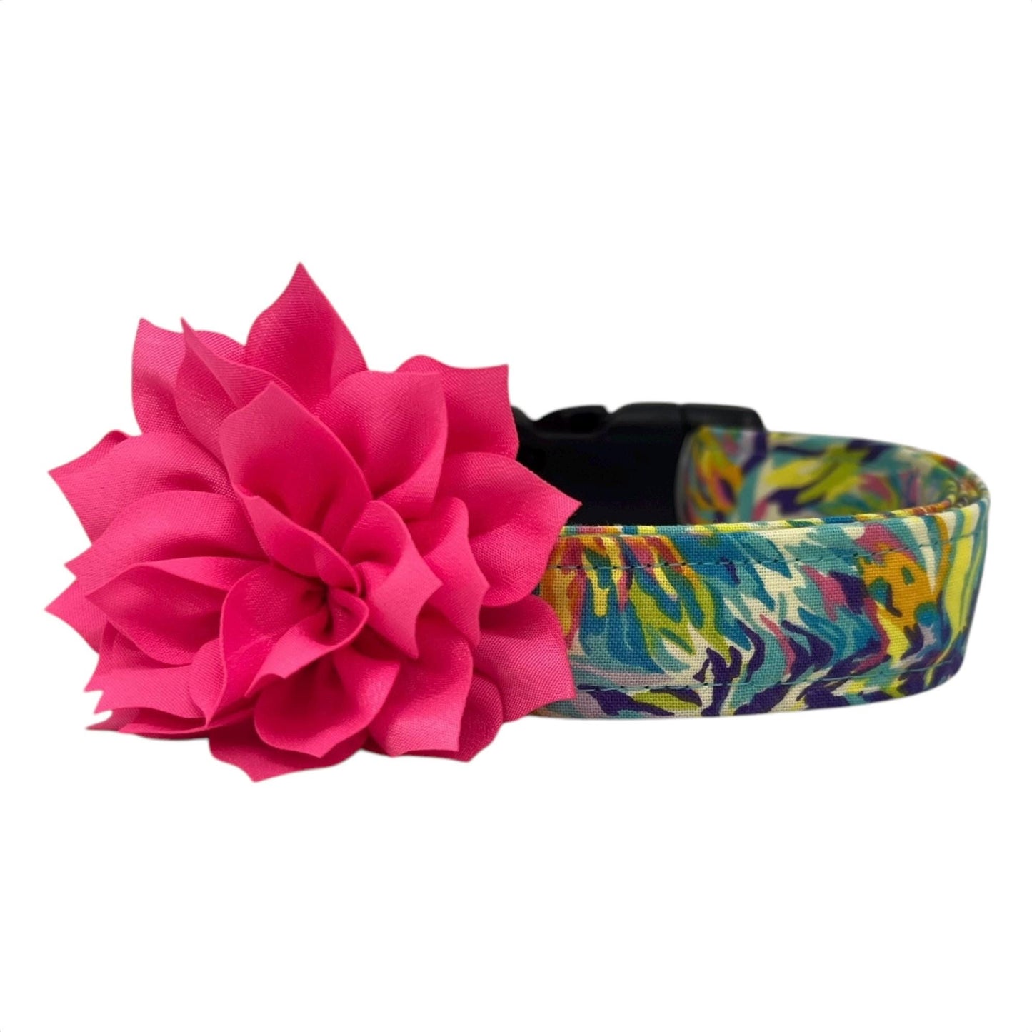 Color Burst Dog Collar with Flower