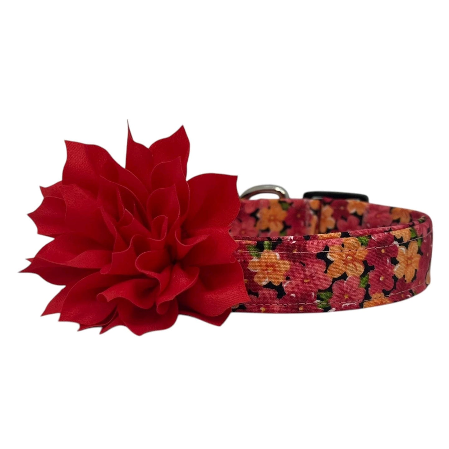Spring Floral Dog Collar with Flower