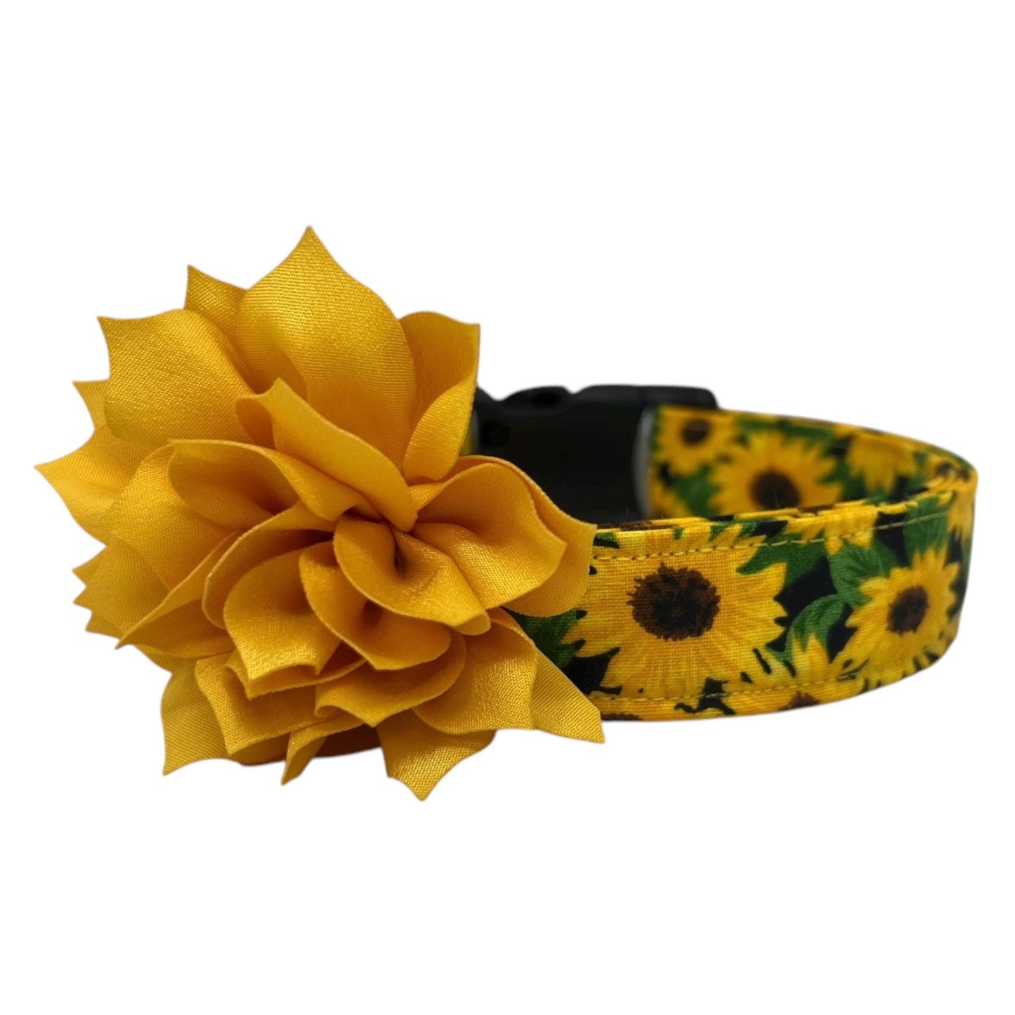 Floral Sunflower Dog Collar with Flower
