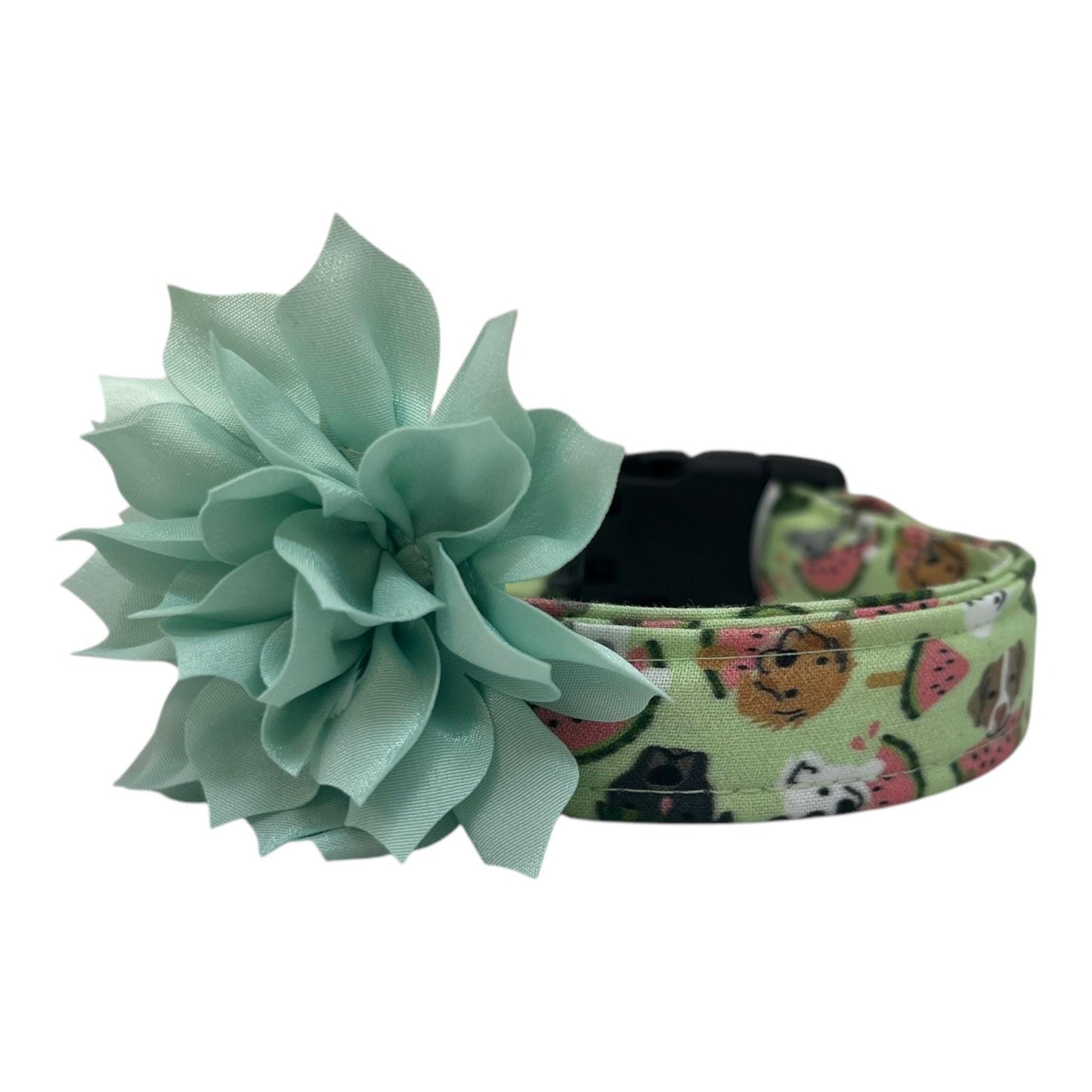Summer Watermelon Dog Collar with Flower