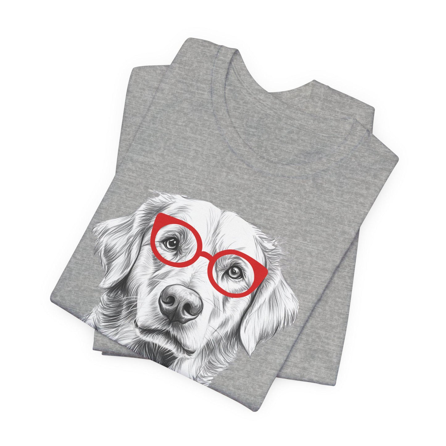 Golden Retriever in Glasses Shirt