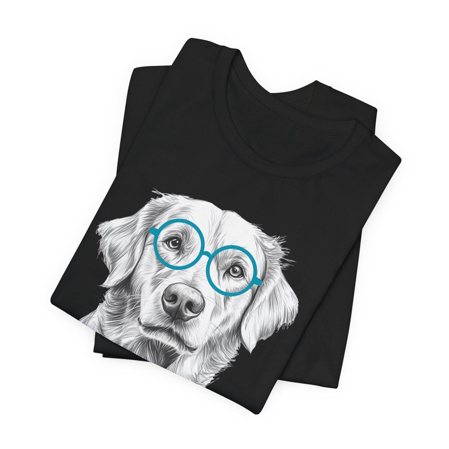 Golden Retriever in Glasses Shirt