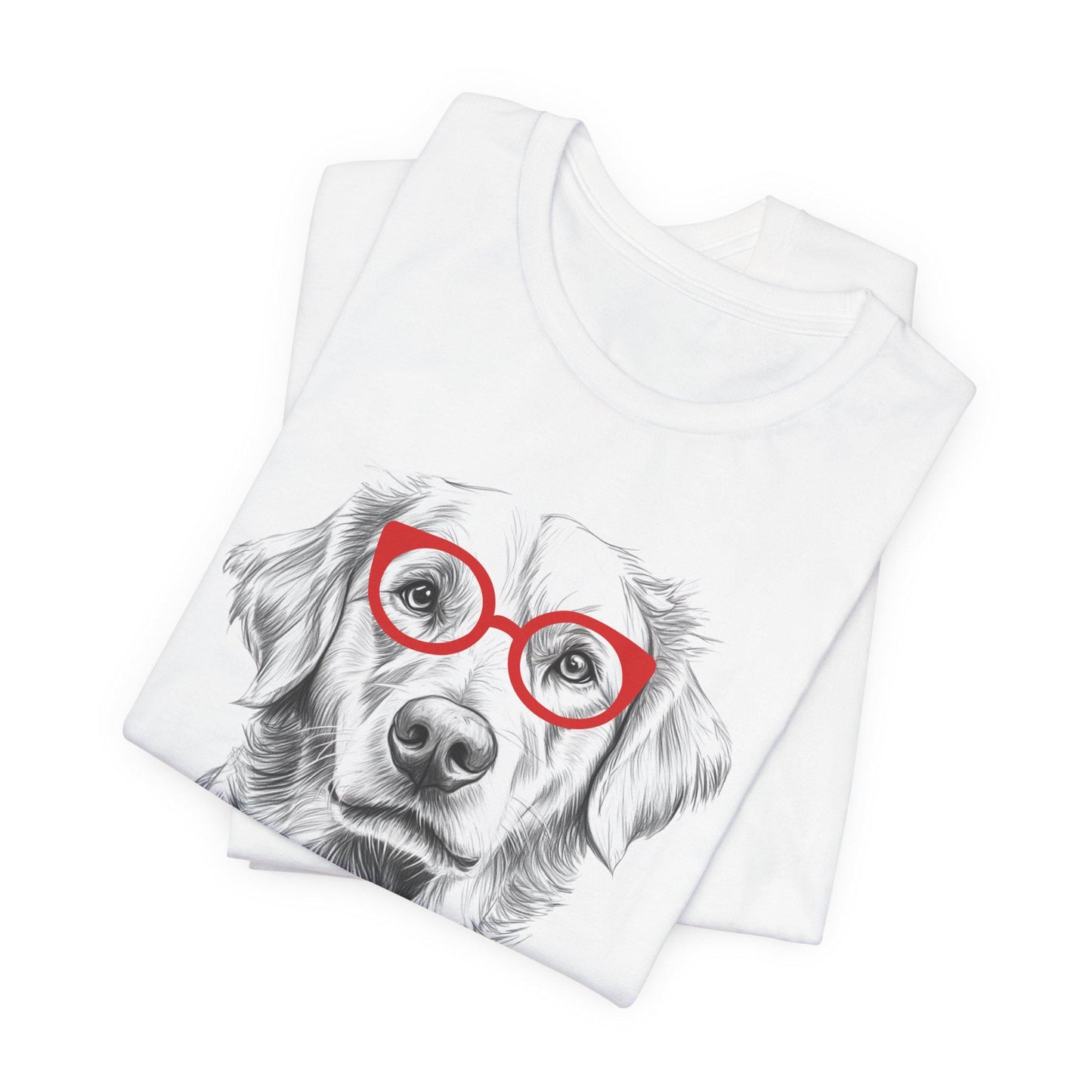 Golden Retriever in Glasses Shirt