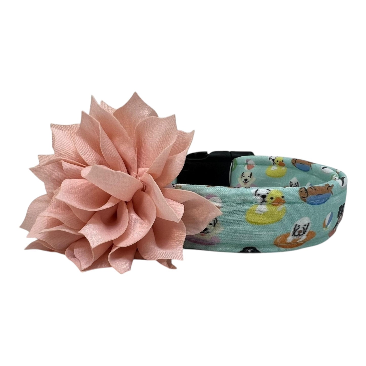 Summer Pool Party Dog Collar with Flower