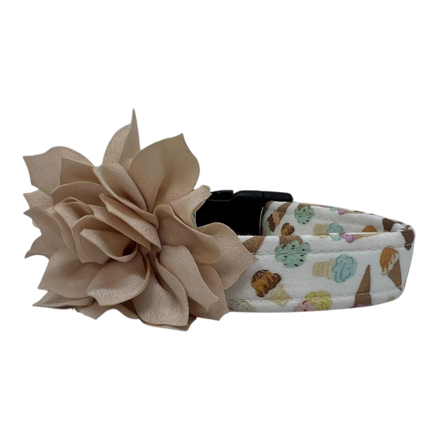 Summer Ice Cream Dog Collar Collar with Flower