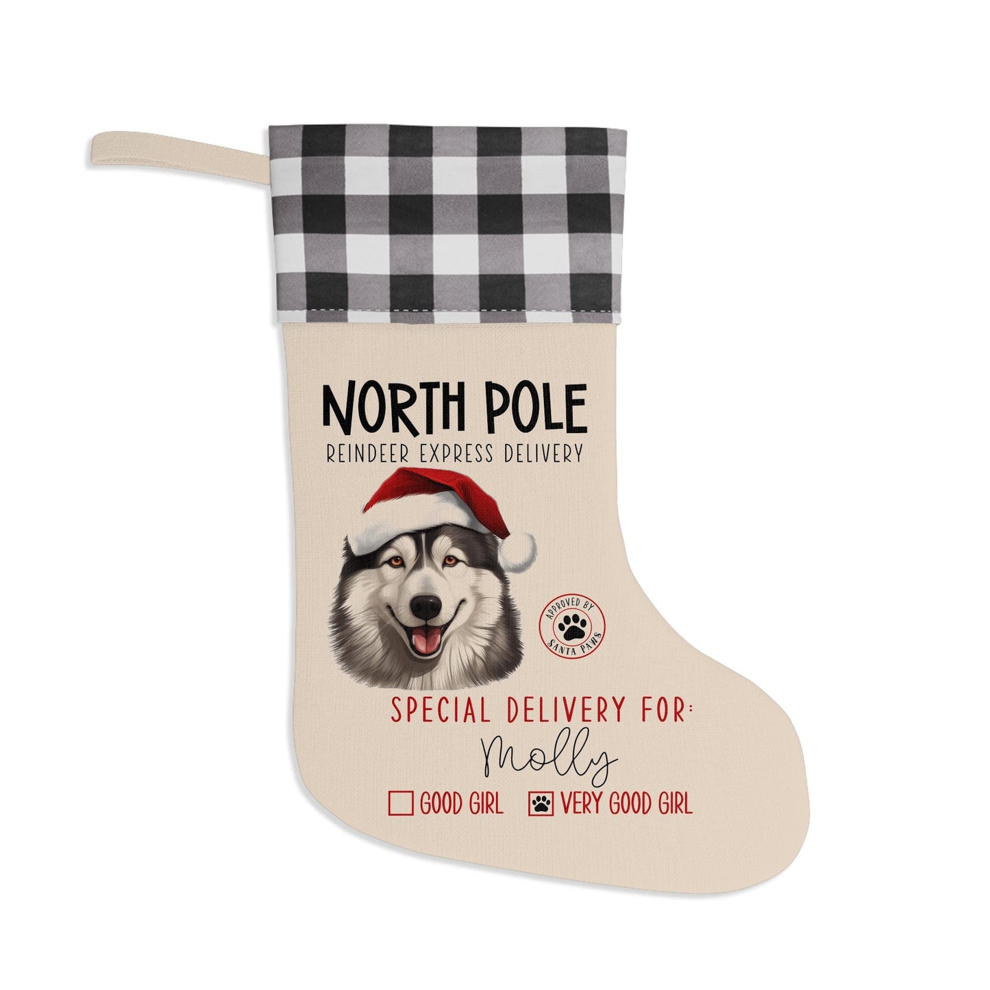 Personalized Husky Christmas Stocking