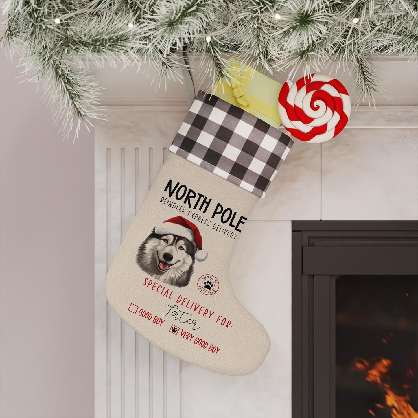 Personalized Husky Christmas Stocking