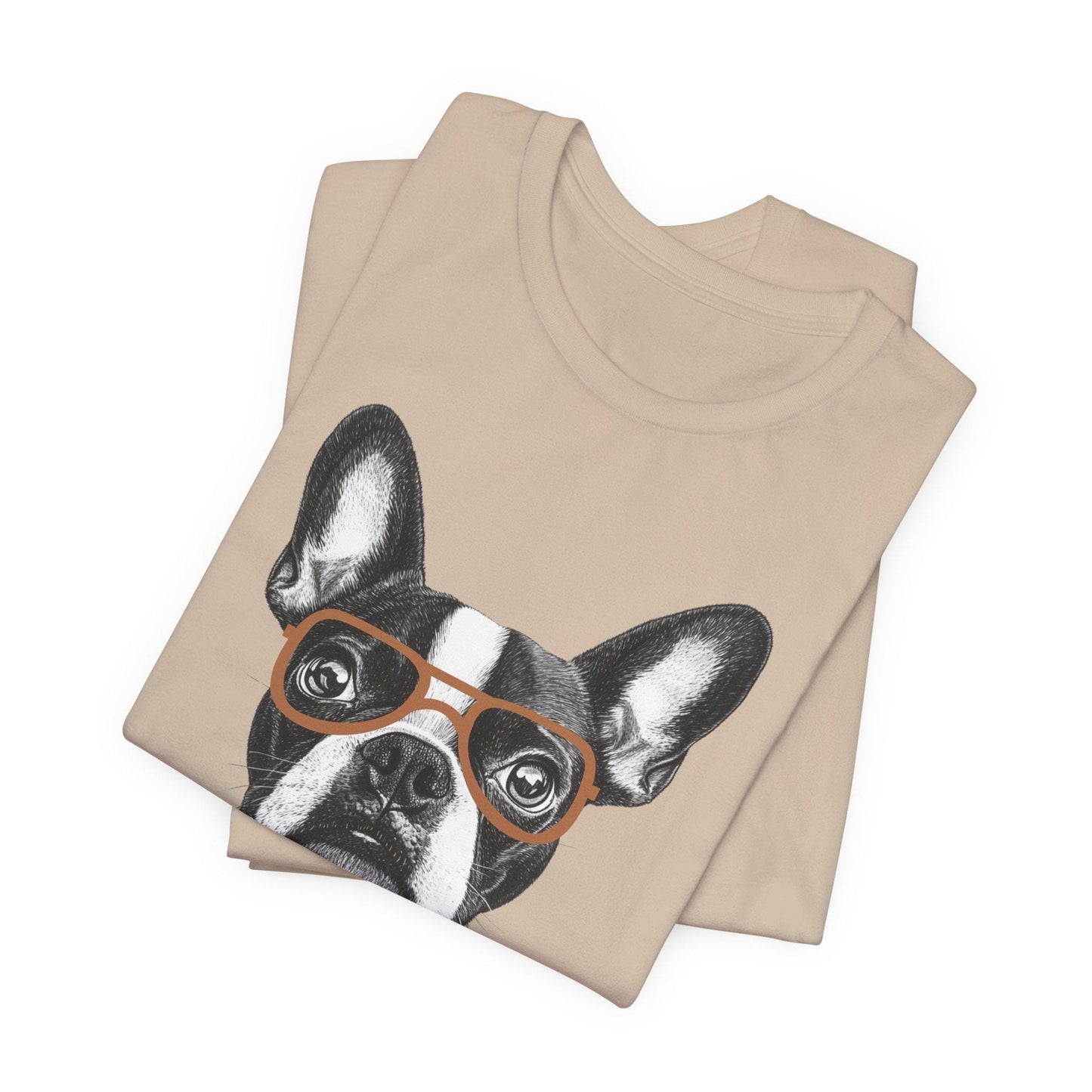 Boston Terrier In Glasses Shirt
