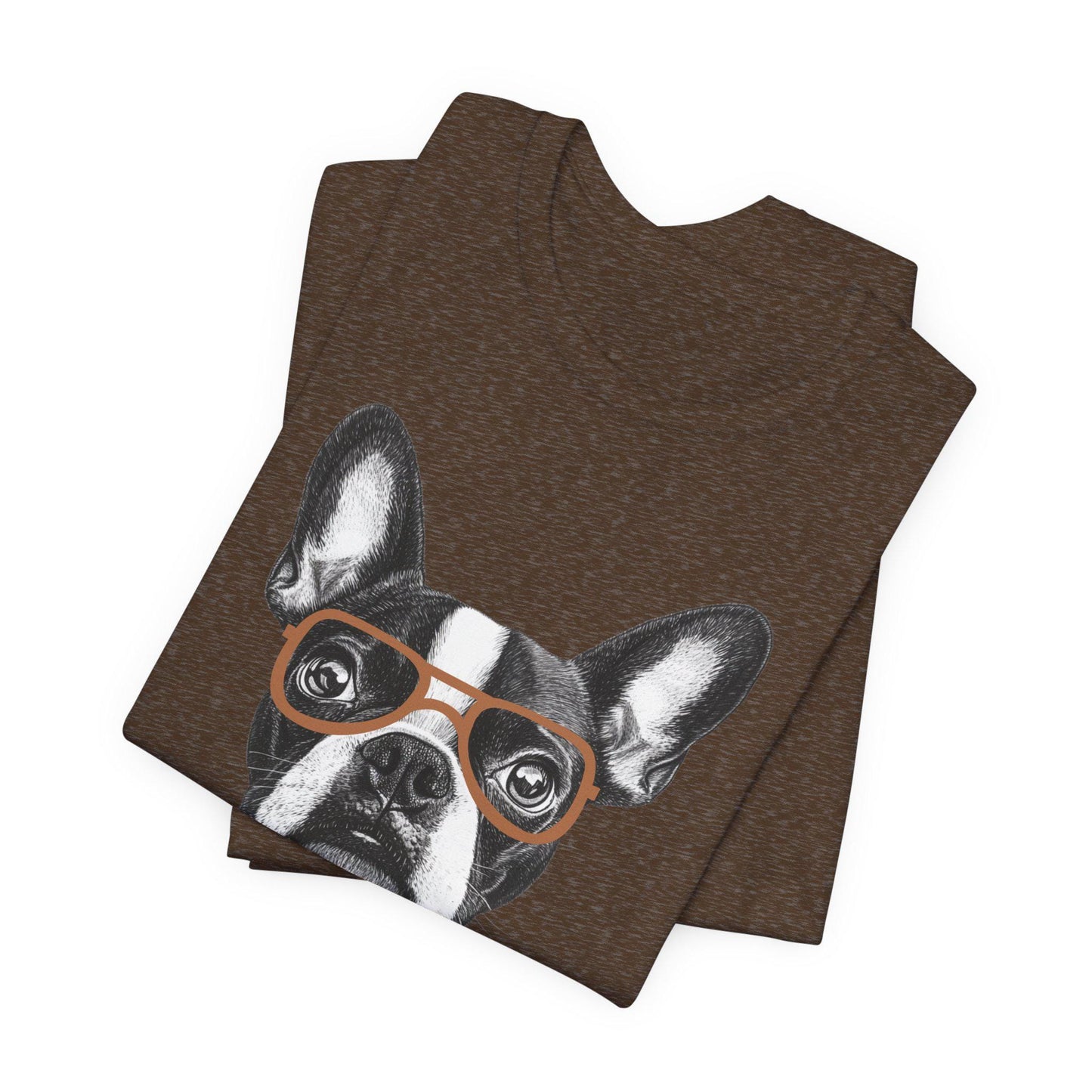 Boston Terrier In Glasses Shirt
