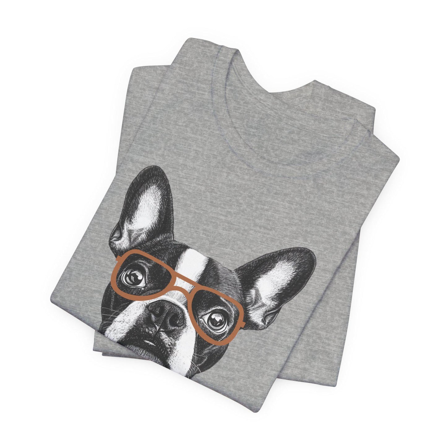 Boston Terrier In Glasses Shirt