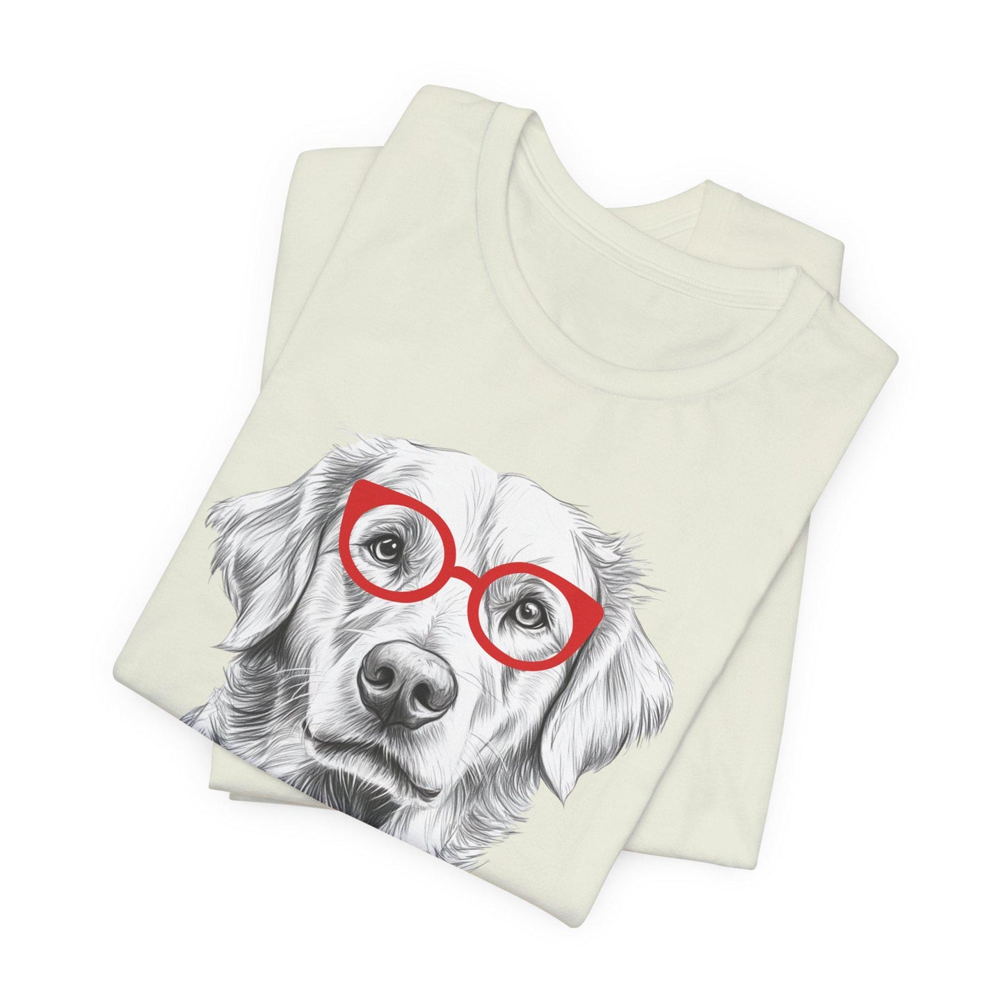 Golden Retriever in Glasses Shirt