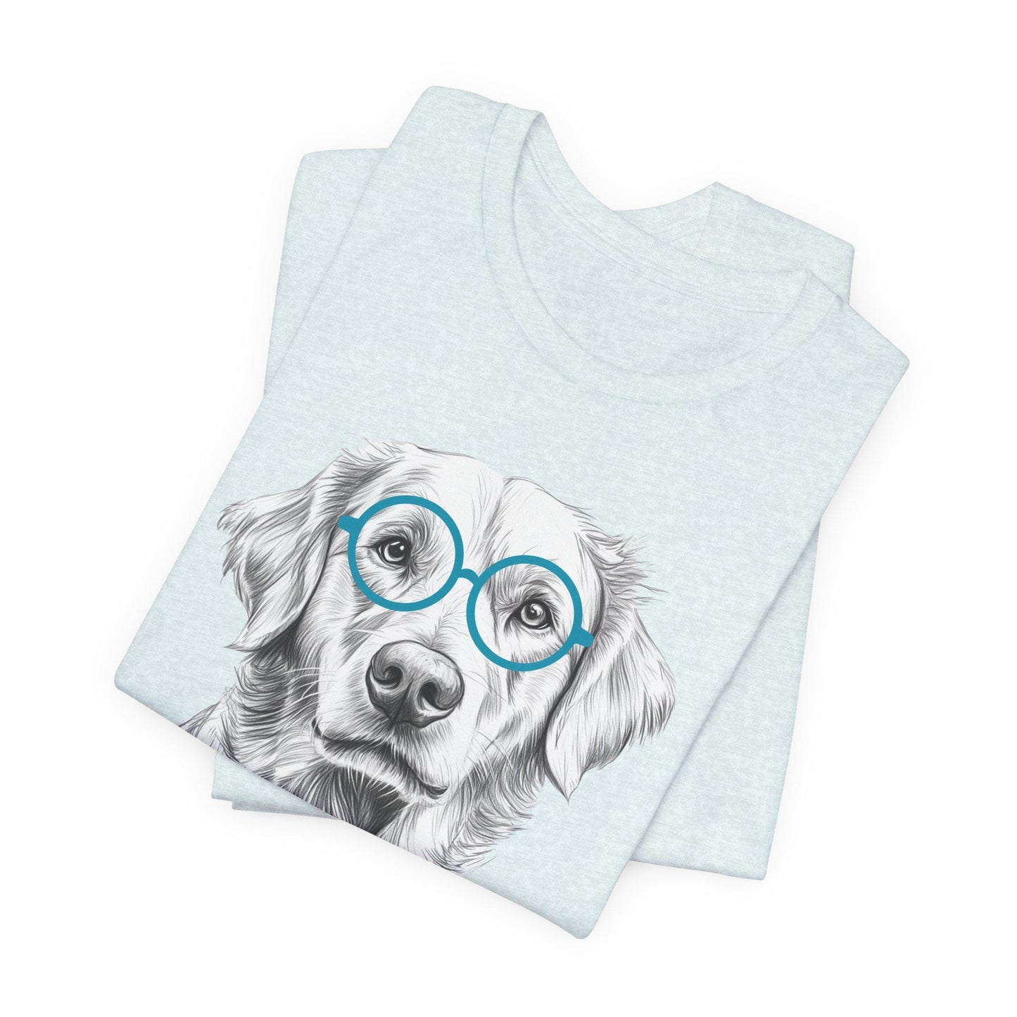 Golden Retriever in Glasses Shirt
