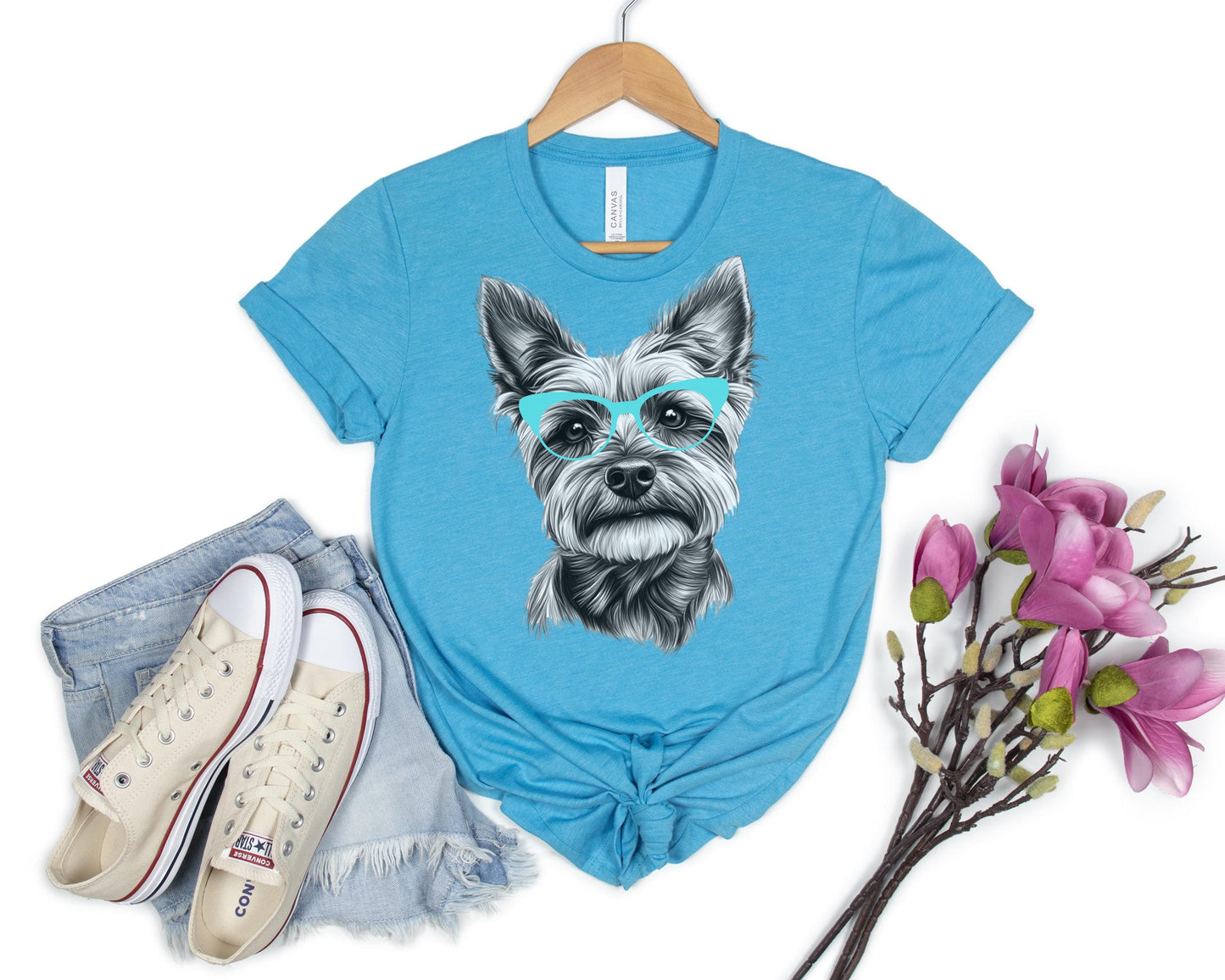 Yorkshire Terrier in Glasses Shirt